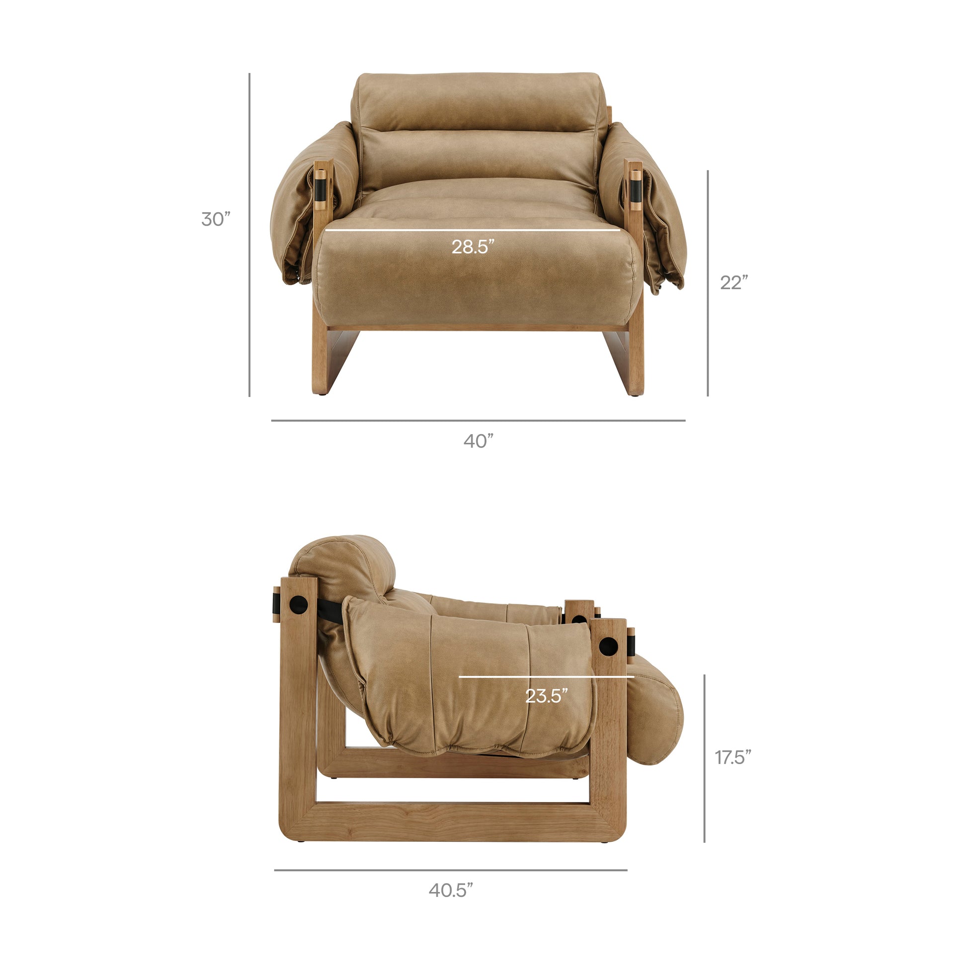 Sorelle Vegan Leather Sling Lounge Chair by Modway