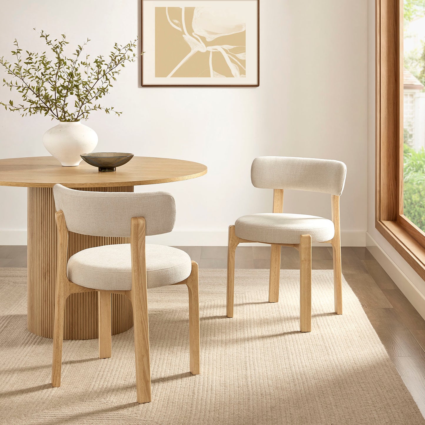 Marsha Upholstered Fabric Dining Chairs Set of 2 by Modway