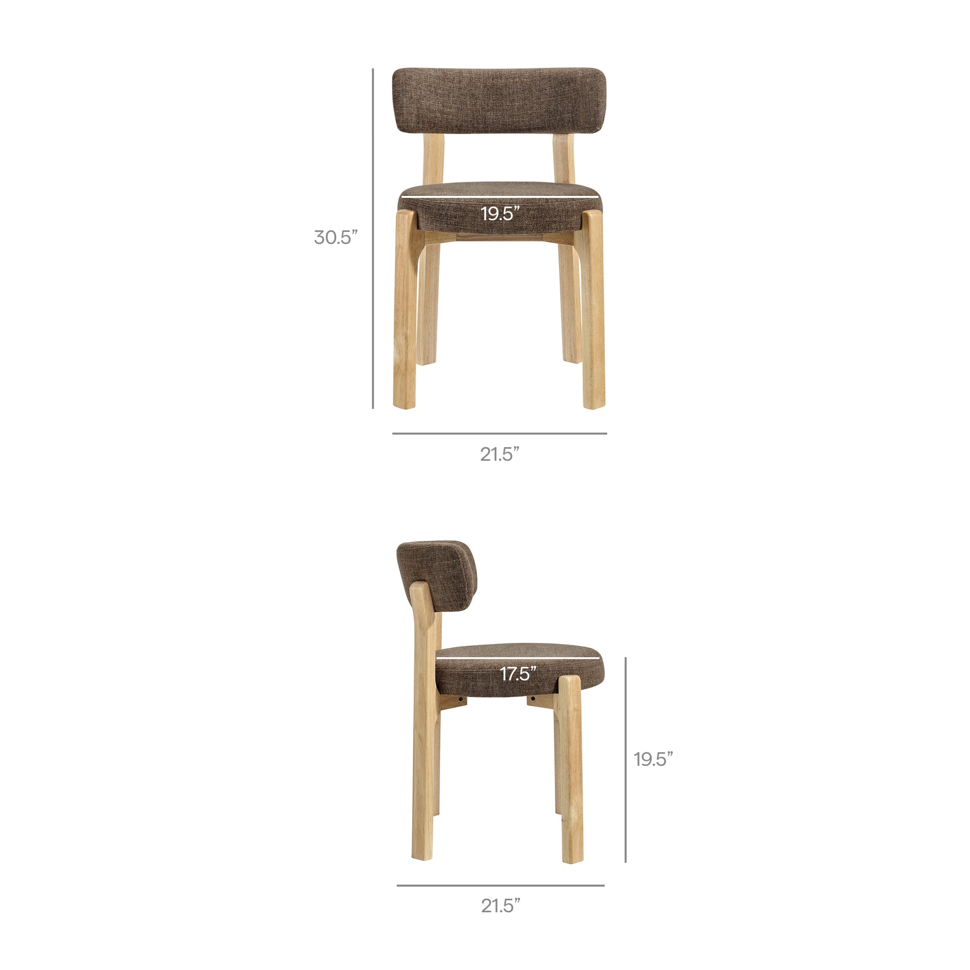 Marsha Upholstered Fabric Dining Chairs Set of 2 by Modway