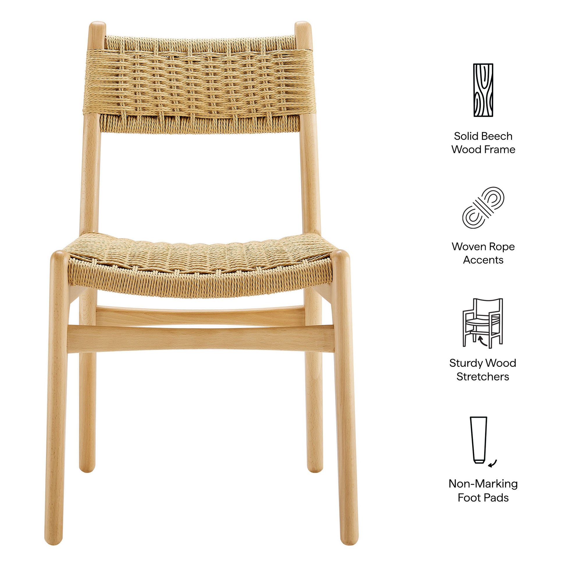 Wynn Rope and Wood Dining Side Chair by Modway