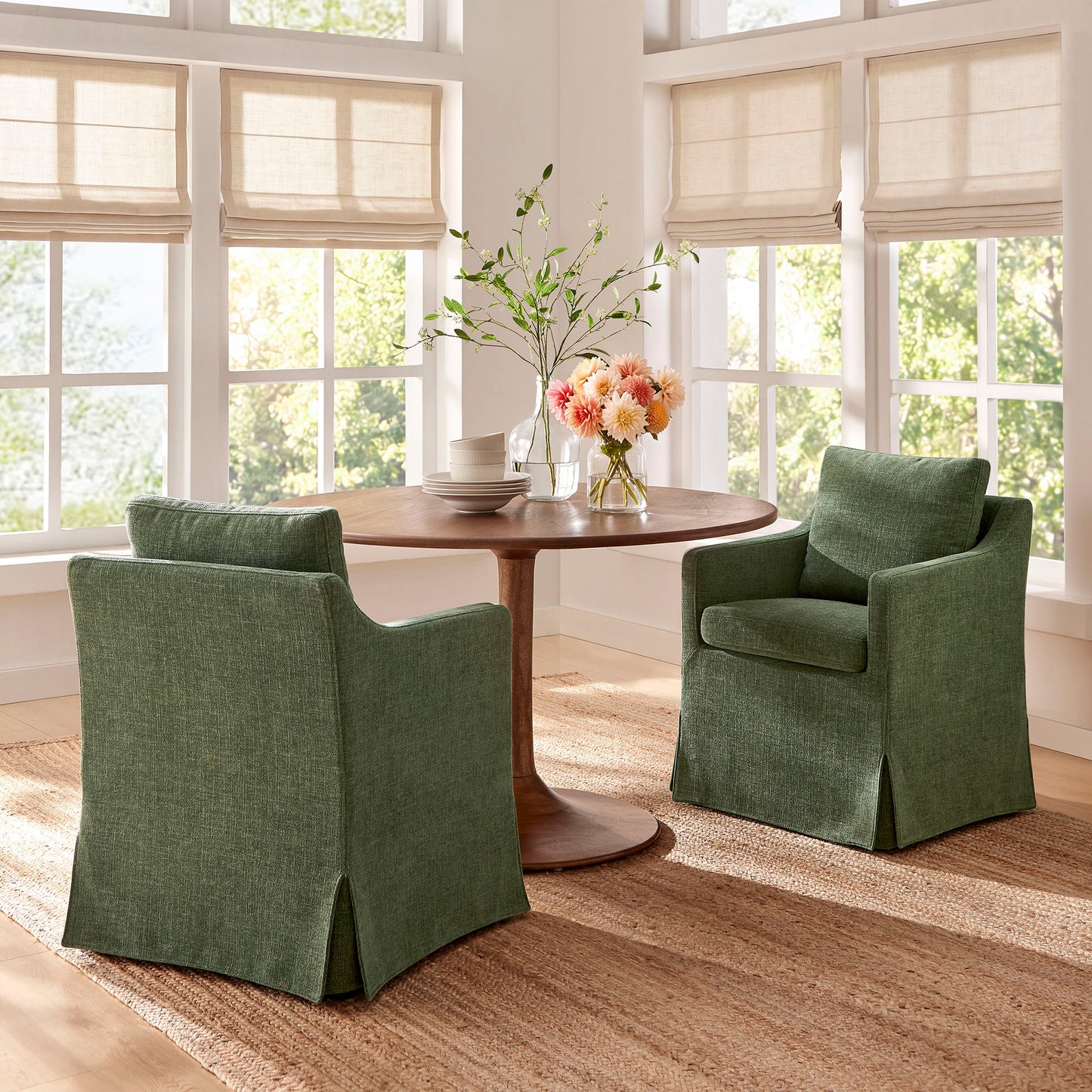 Serene Slipcovered Performance Fabric Dining Armchair by Modway