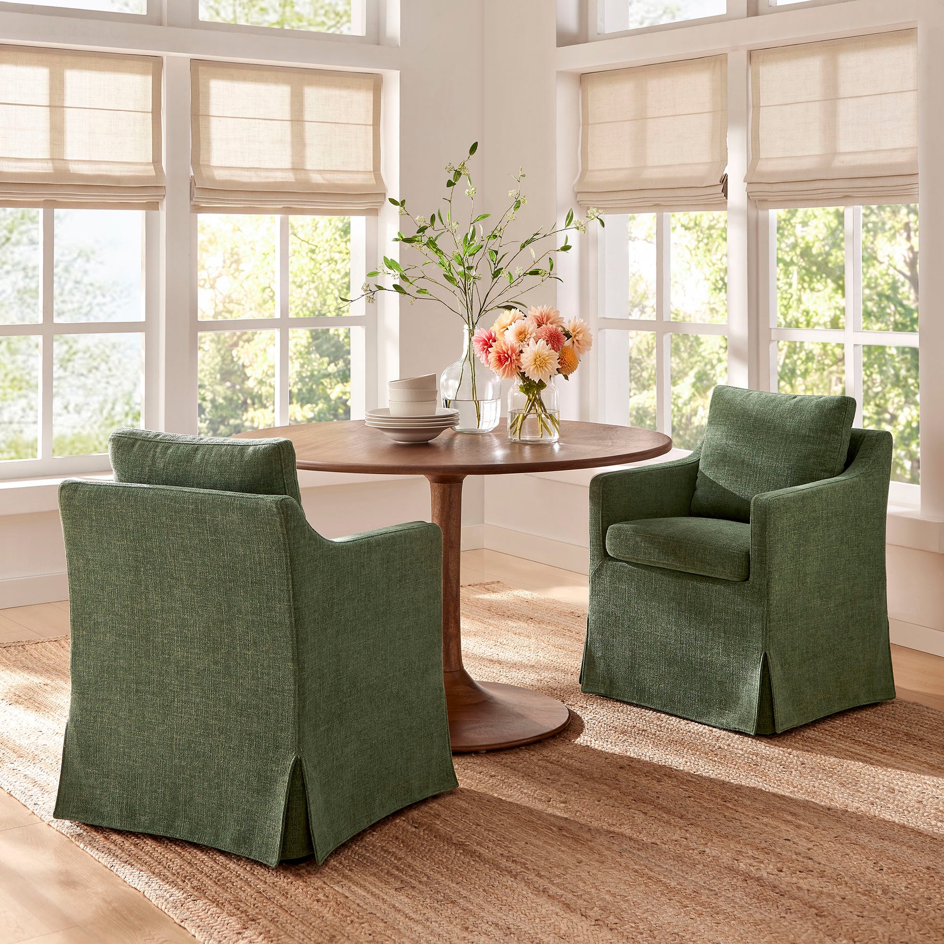 Serene Slipcovered Performance Fabric Dining Armchair by Modway