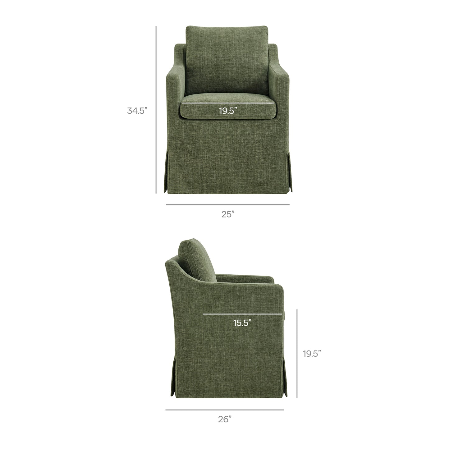 Serene Slipcovered Performance Fabric Dining Armchair by Modway