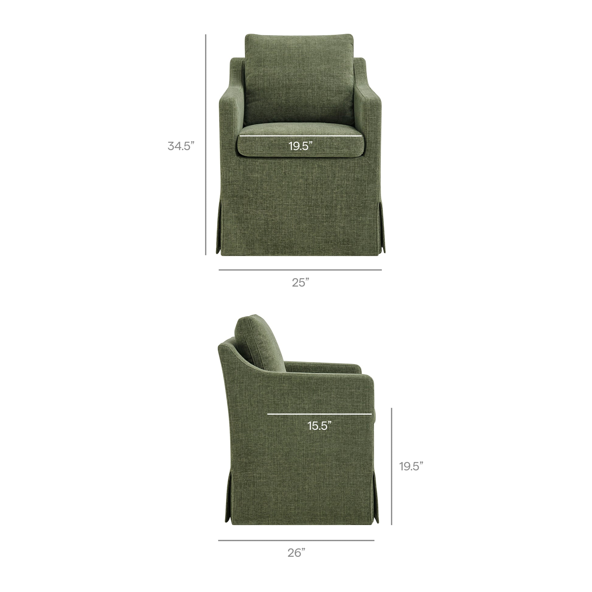 Serene Slipcovered Performance Fabric Dining Armchair by Modway