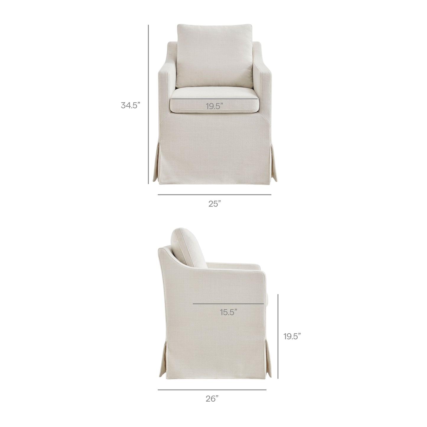 Serene Slipcovered Performance Fabric Dining Armchair by Modway