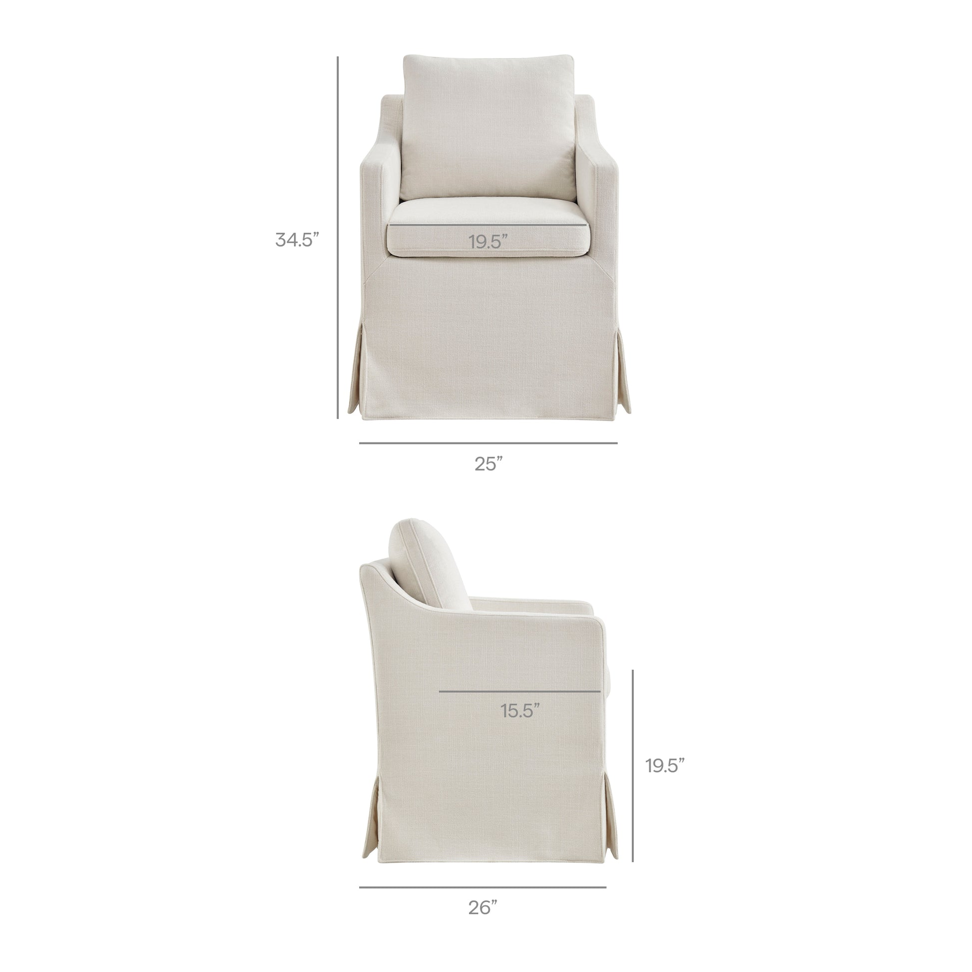 Serene Slipcovered Performance Fabric Dining Armchair by Modway