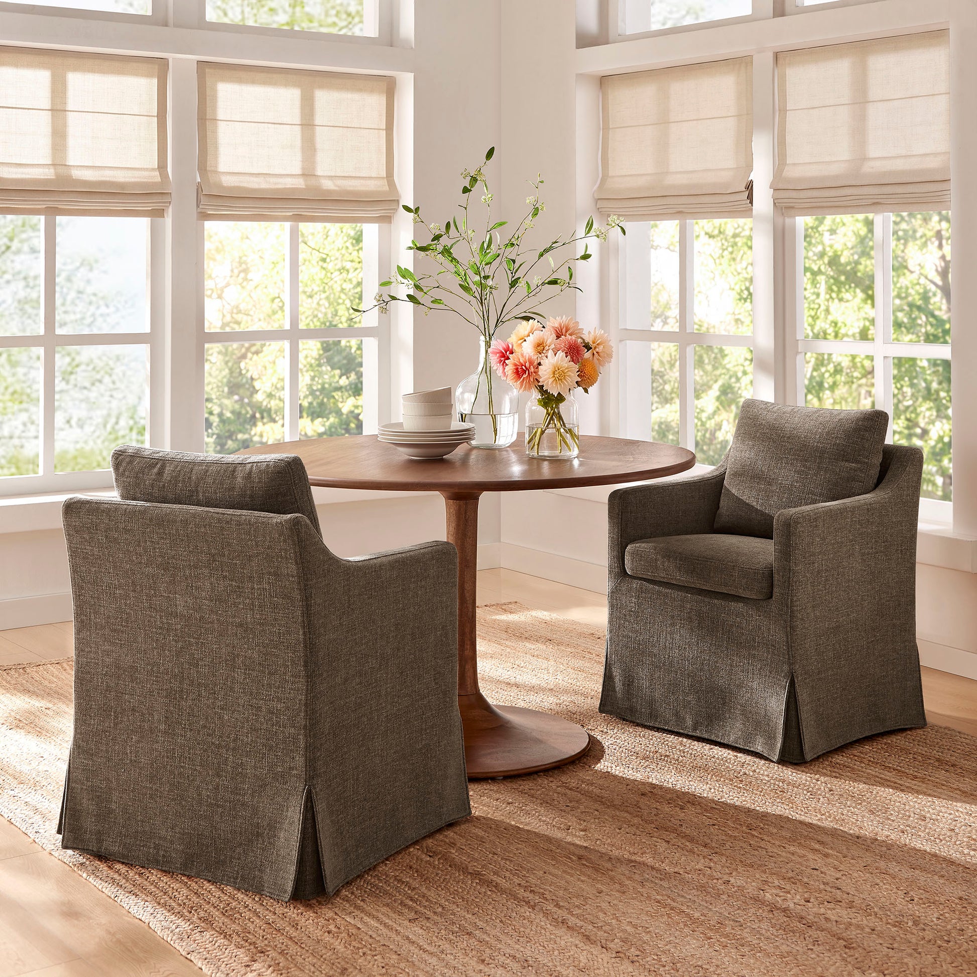 Serene Slipcovered Performance Fabric Dining Armchair by Modway