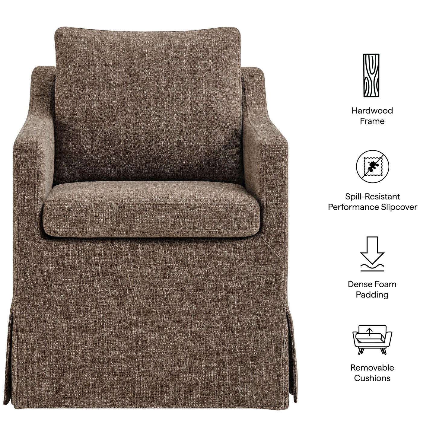 Serene Slipcovered Performance Fabric Dining Armchair by Modway