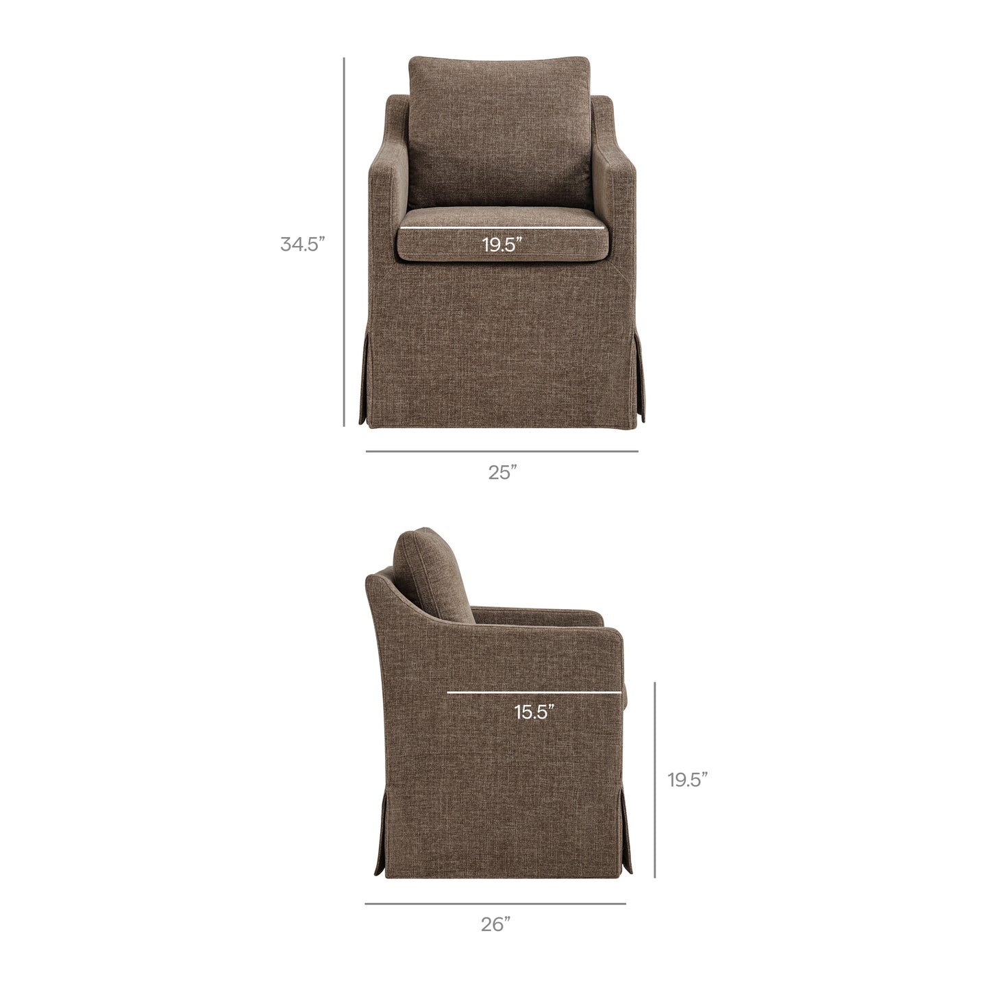 Serene Slipcovered Performance Fabric Dining Armchair by Modway