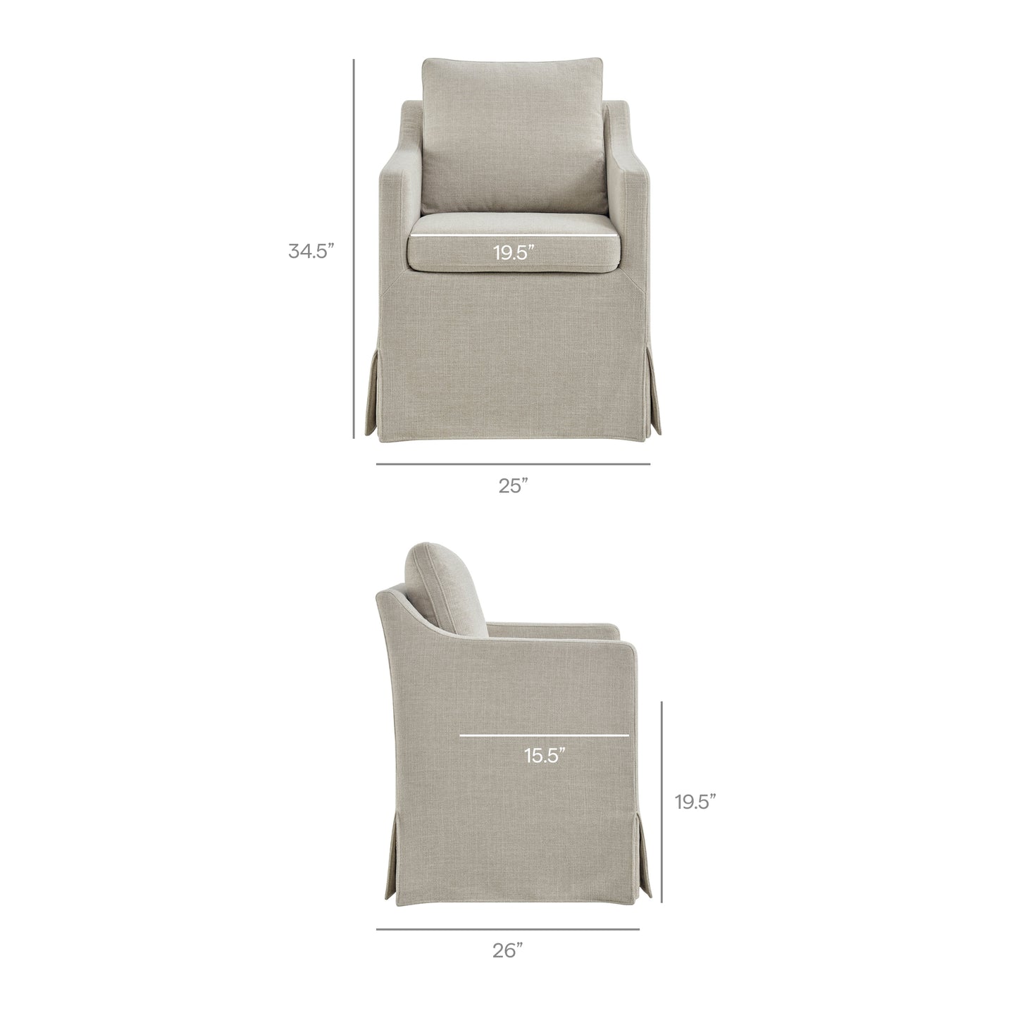 Serene Slipcovered Performance Fabric Dining Armchair by Modway