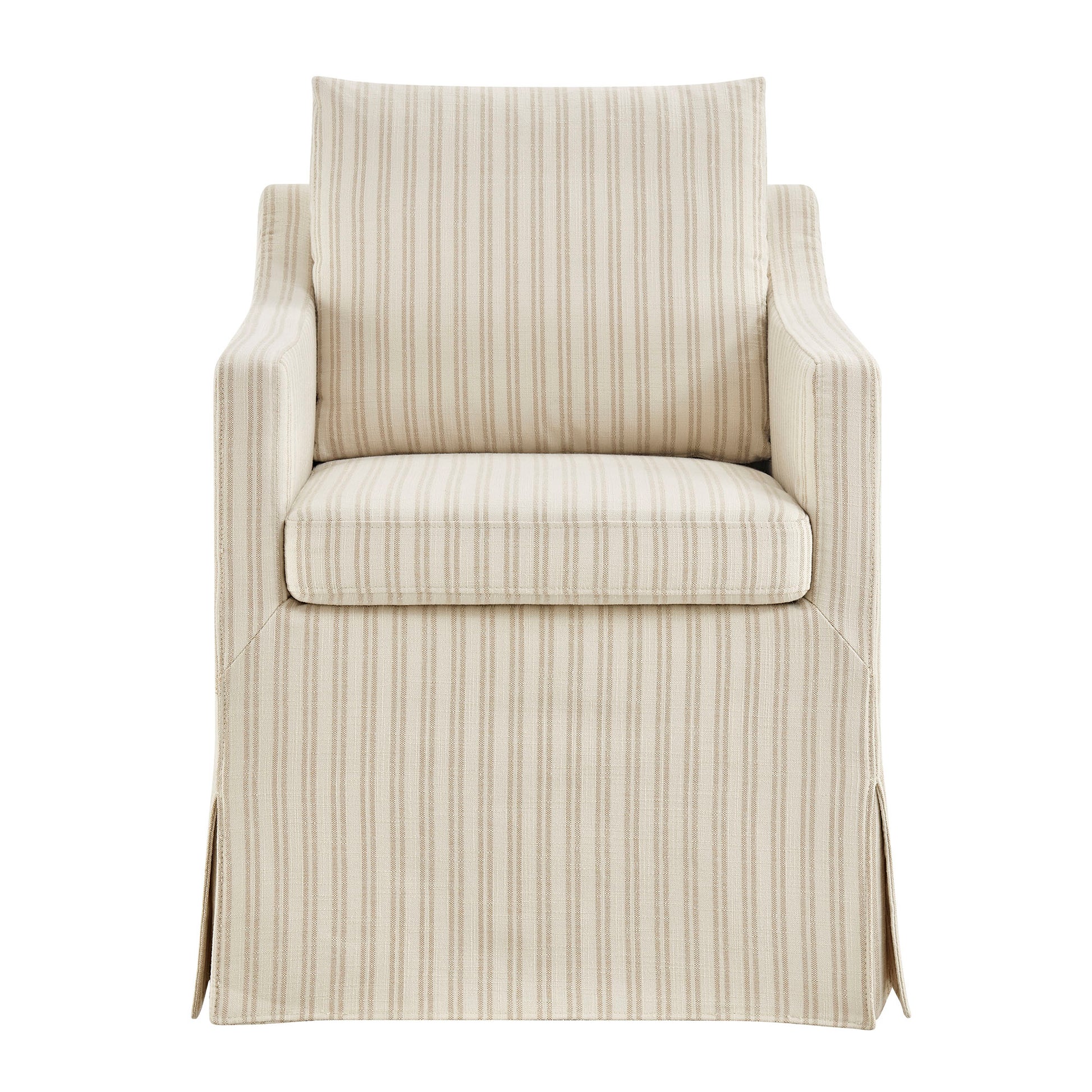 Serene Slipcovered Striped Fabric Dining Armchair by Modway