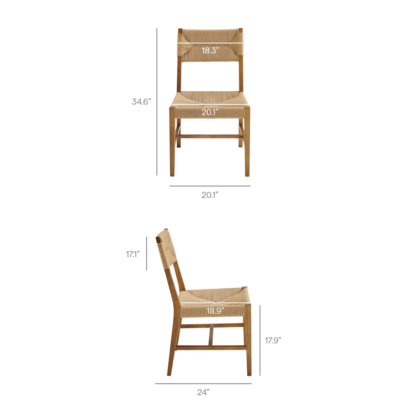 Bodie Wood Dining Chair Set of 2 by Modway