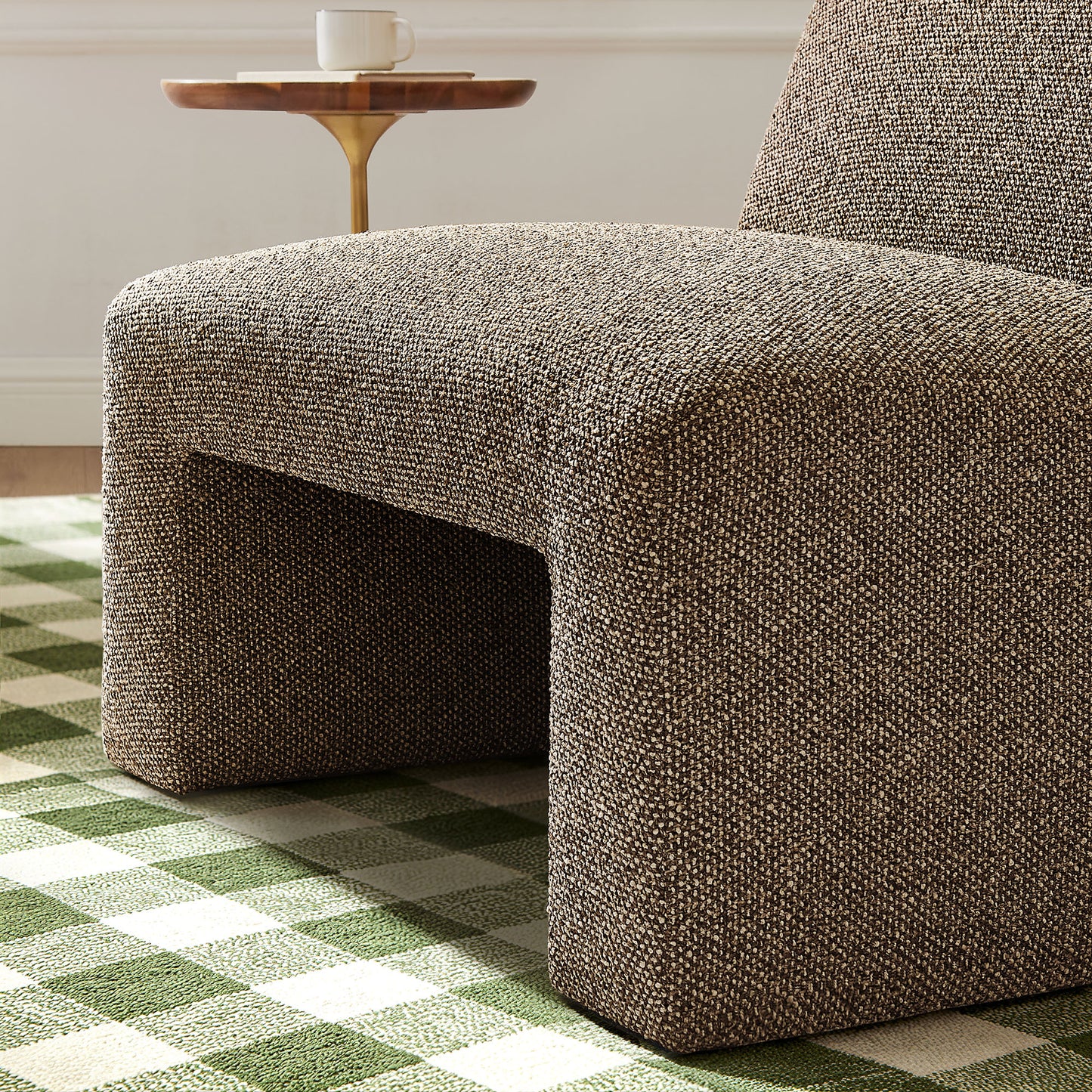 Amita Lattice Boucle Upholstered Armless Accent Chair by Modway