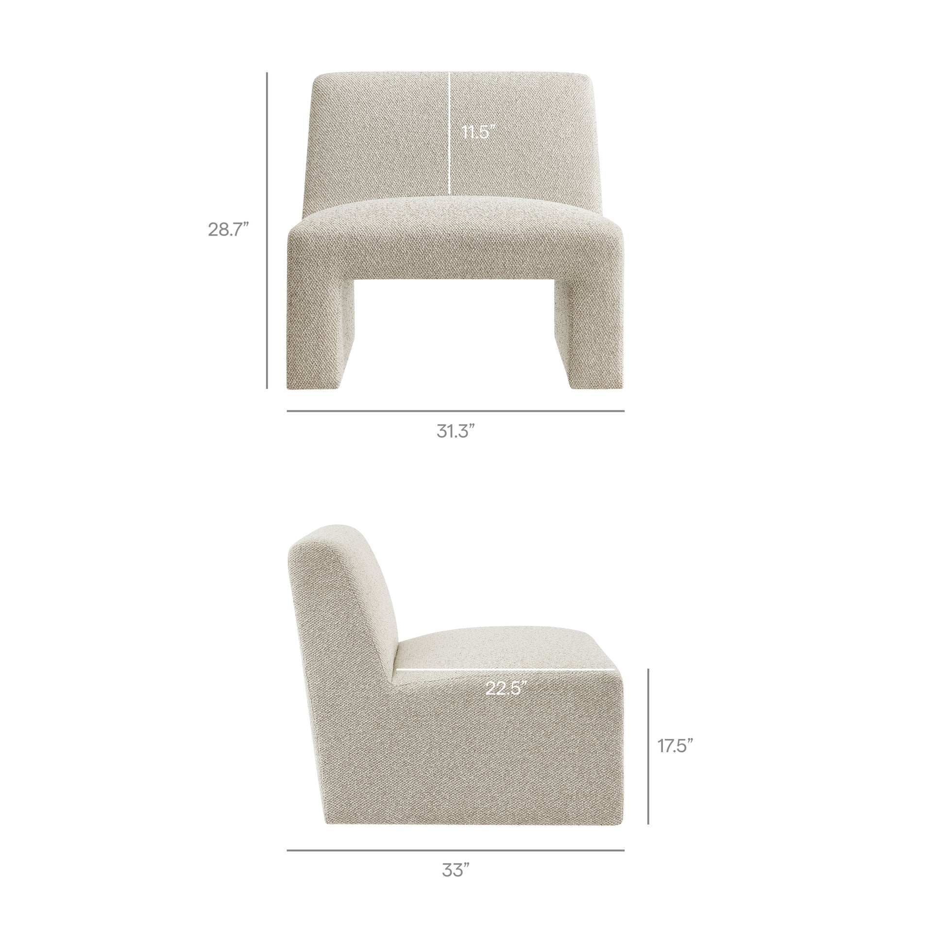 Amita Lattice Boucle Upholstered Armless Accent Chair by Modway