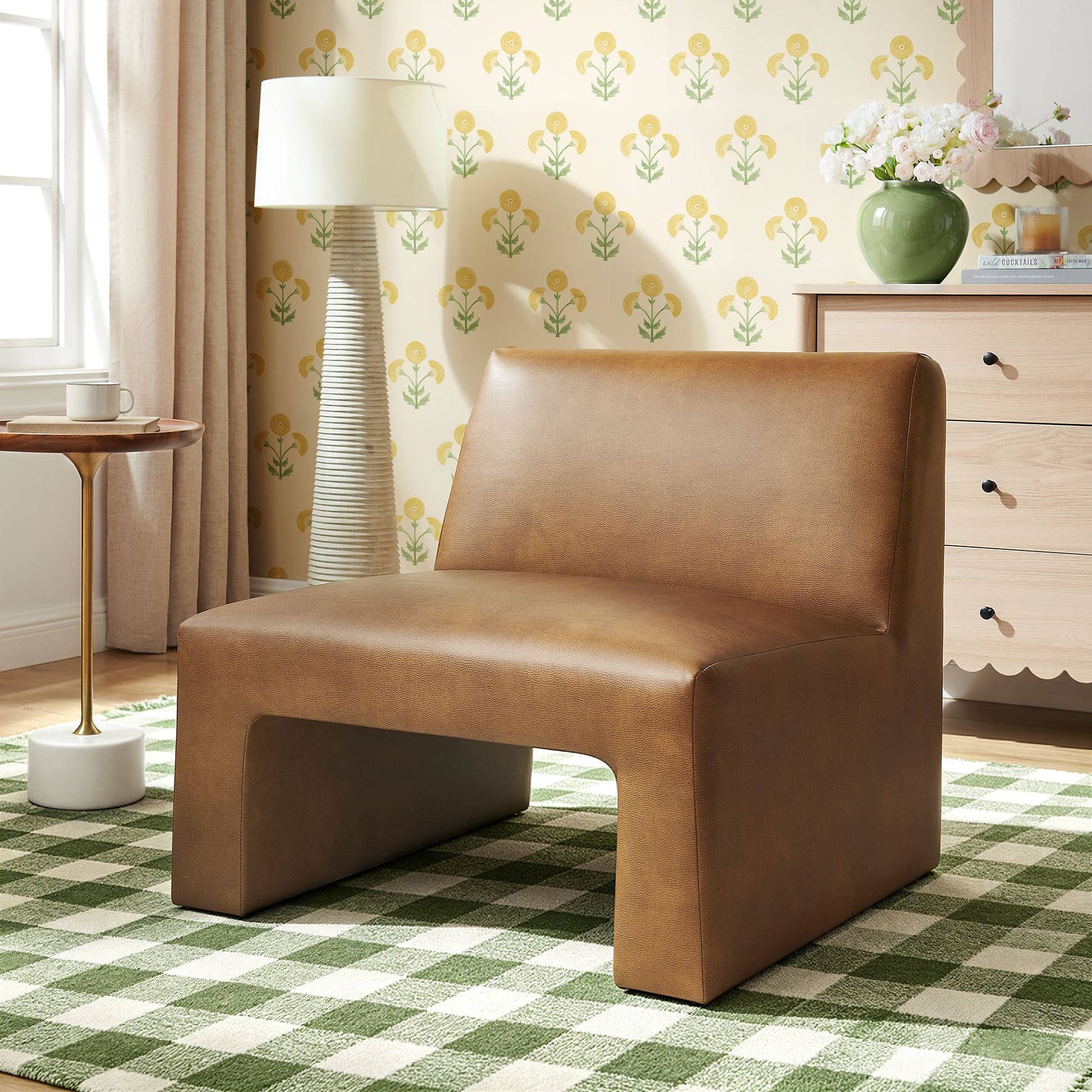 Amita Vegan Leather Armless Accent Chair by Modway
