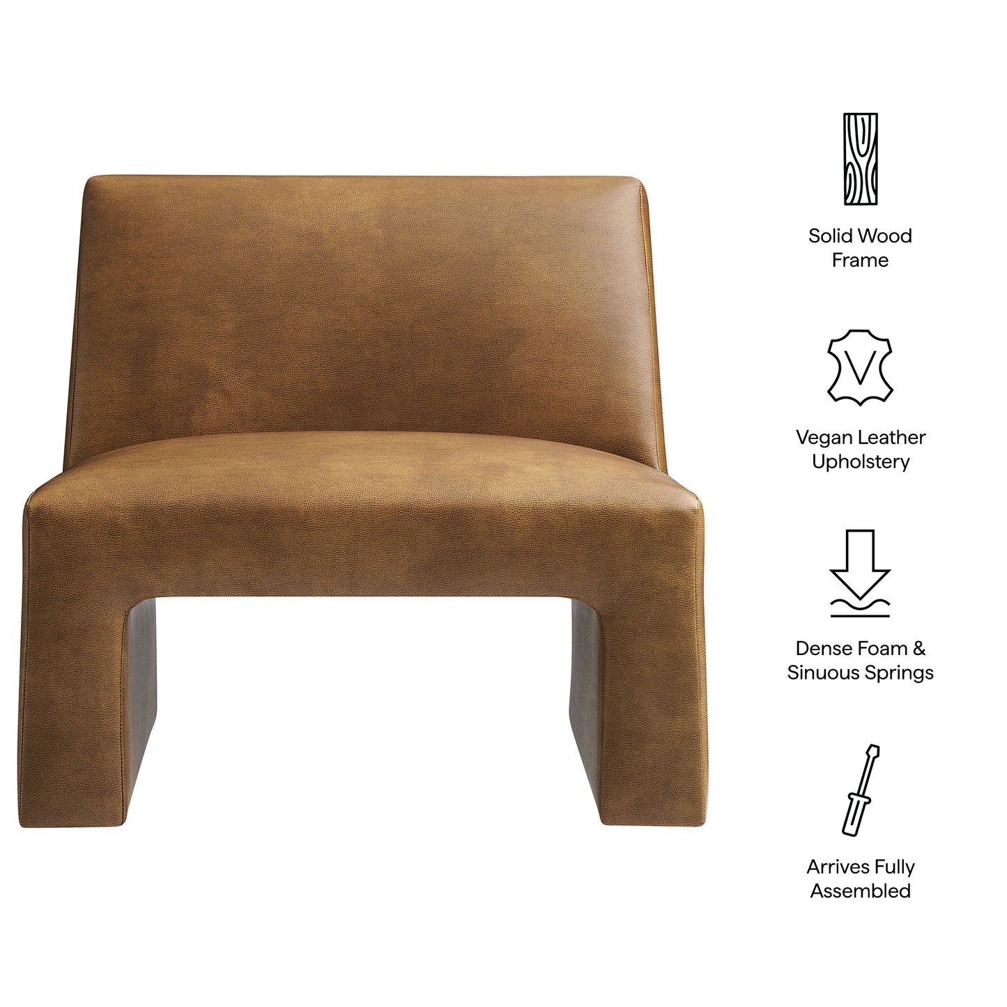 Amita Vegan Leather Armless Accent Chair by Modway