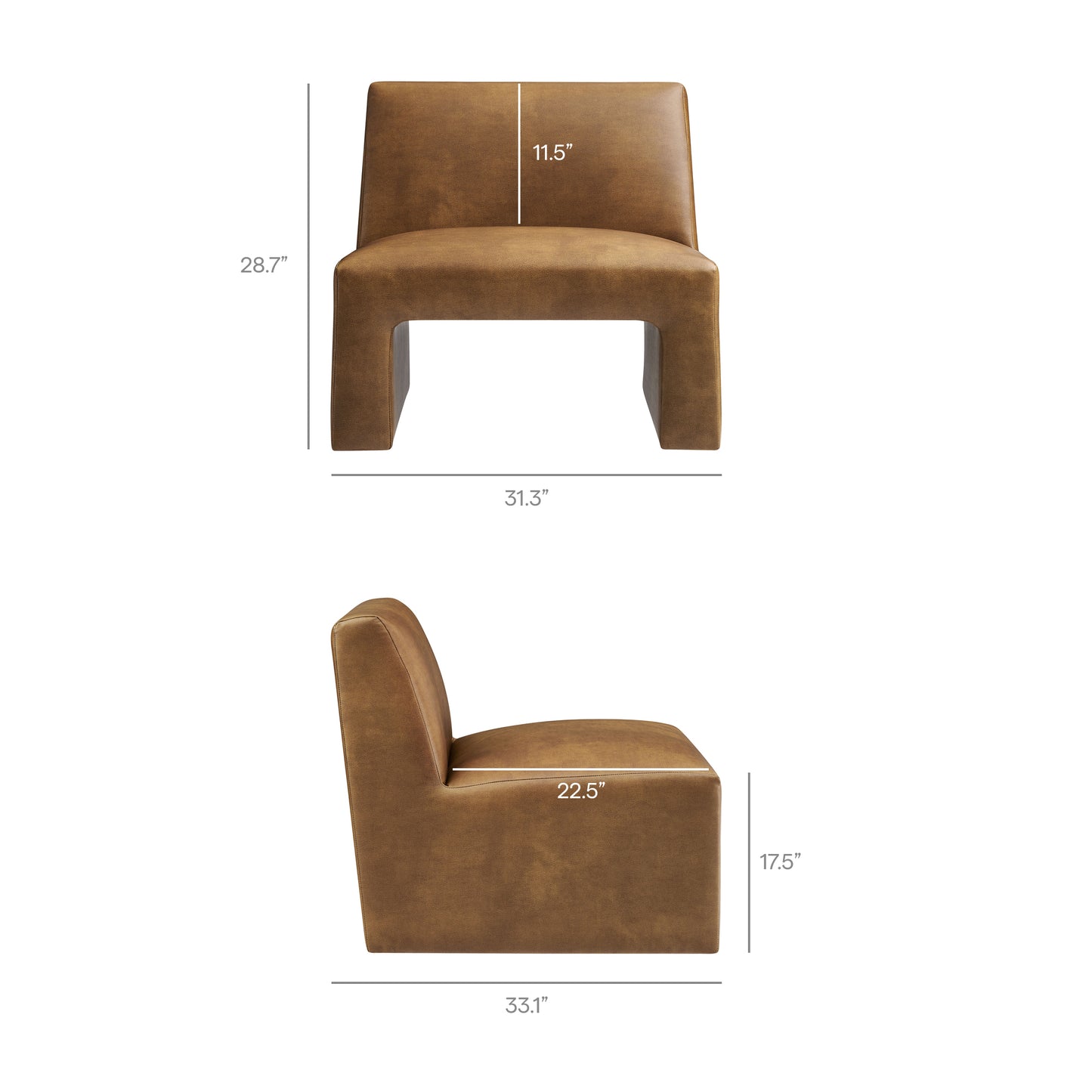 Amita Vegan Leather Armless Accent Chair by Modway