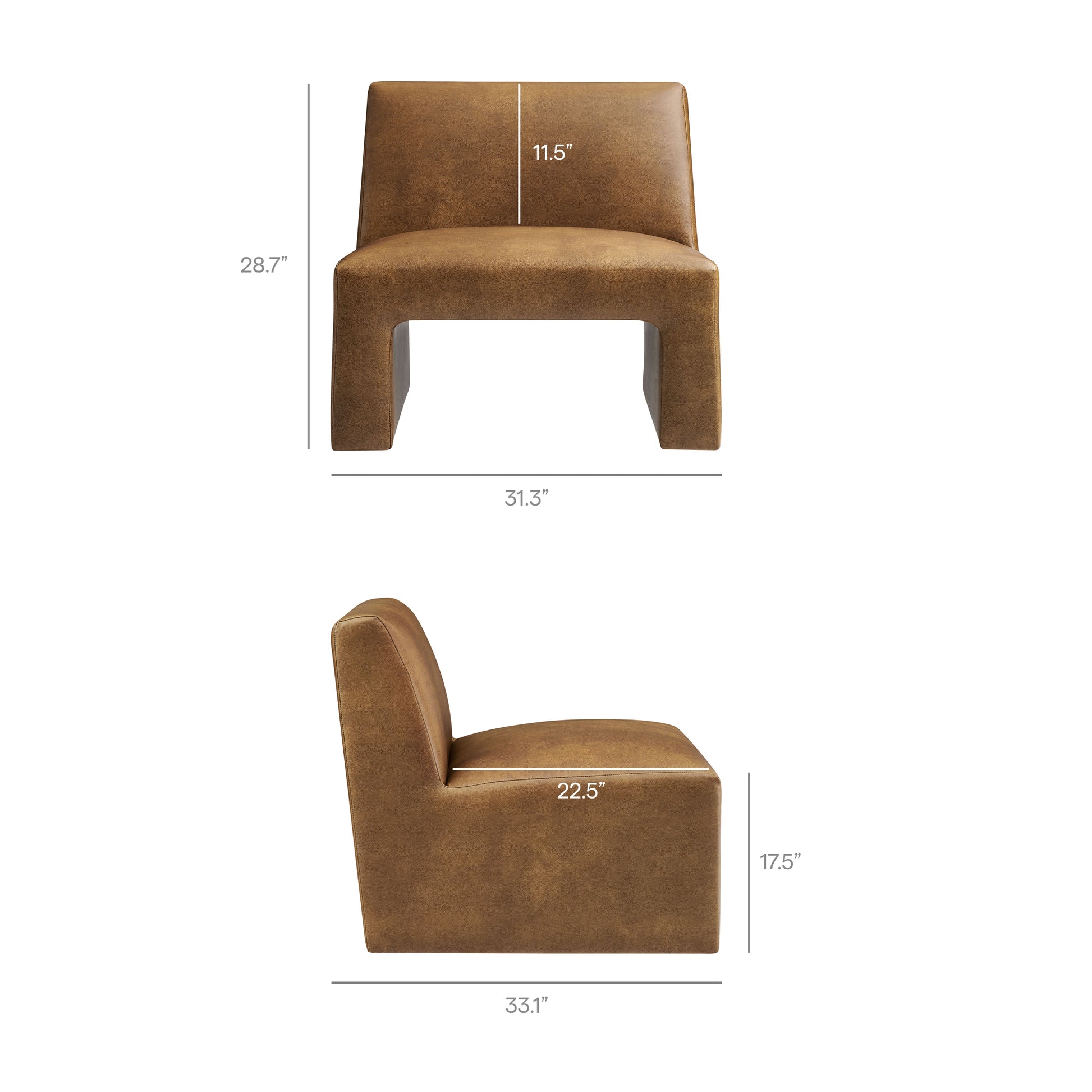 Amita Vegan Leather Armless Accent Chair by Modway