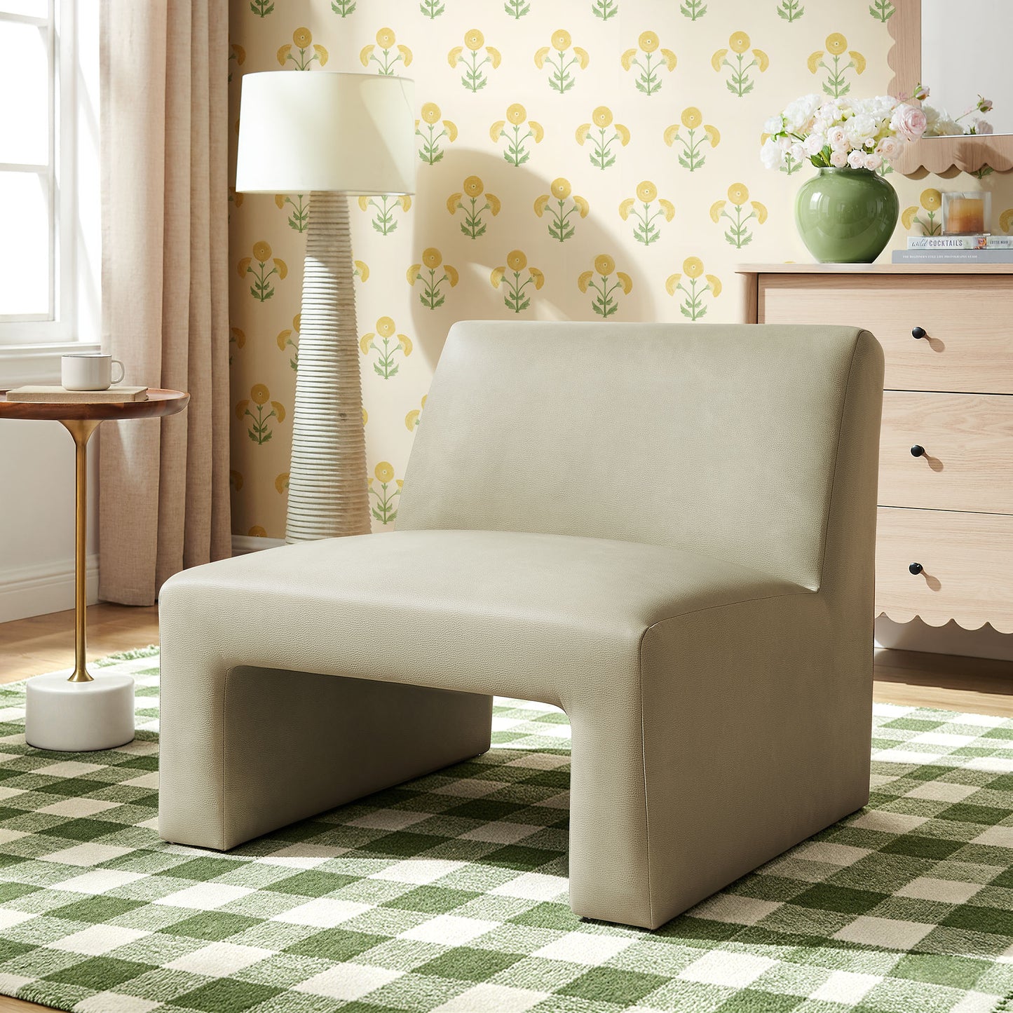 Amita Vegan Leather Armless Accent Chair by Modway