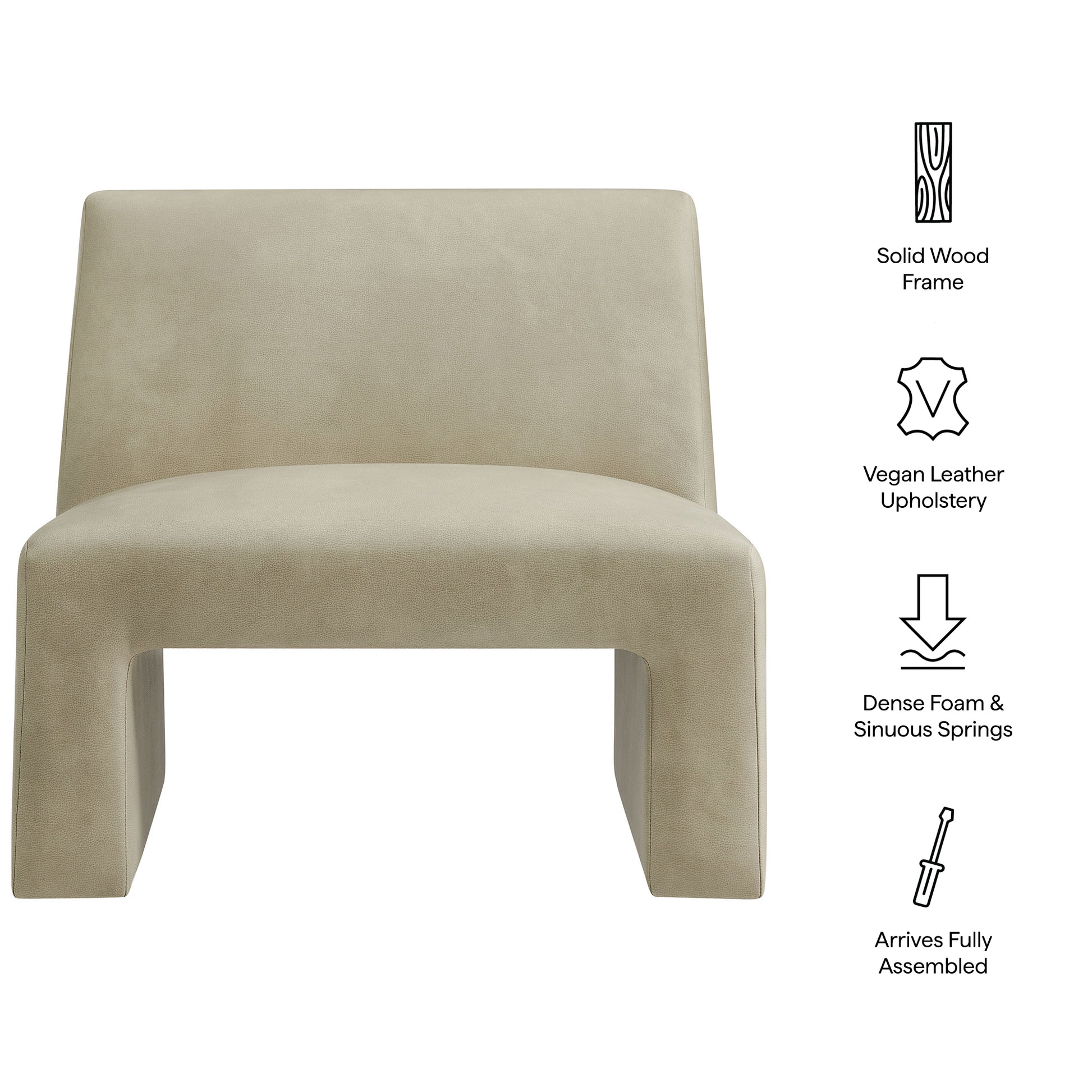 Amita Vegan Leather Armless Accent Chair by Modway