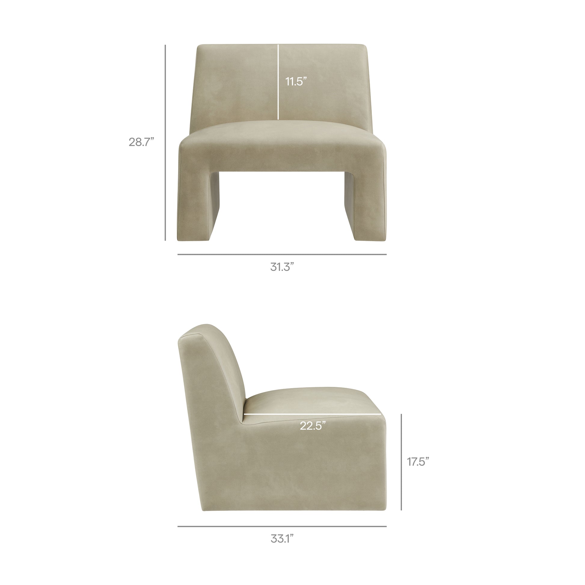 Amita Vegan Leather Armless Accent Chair by Modway