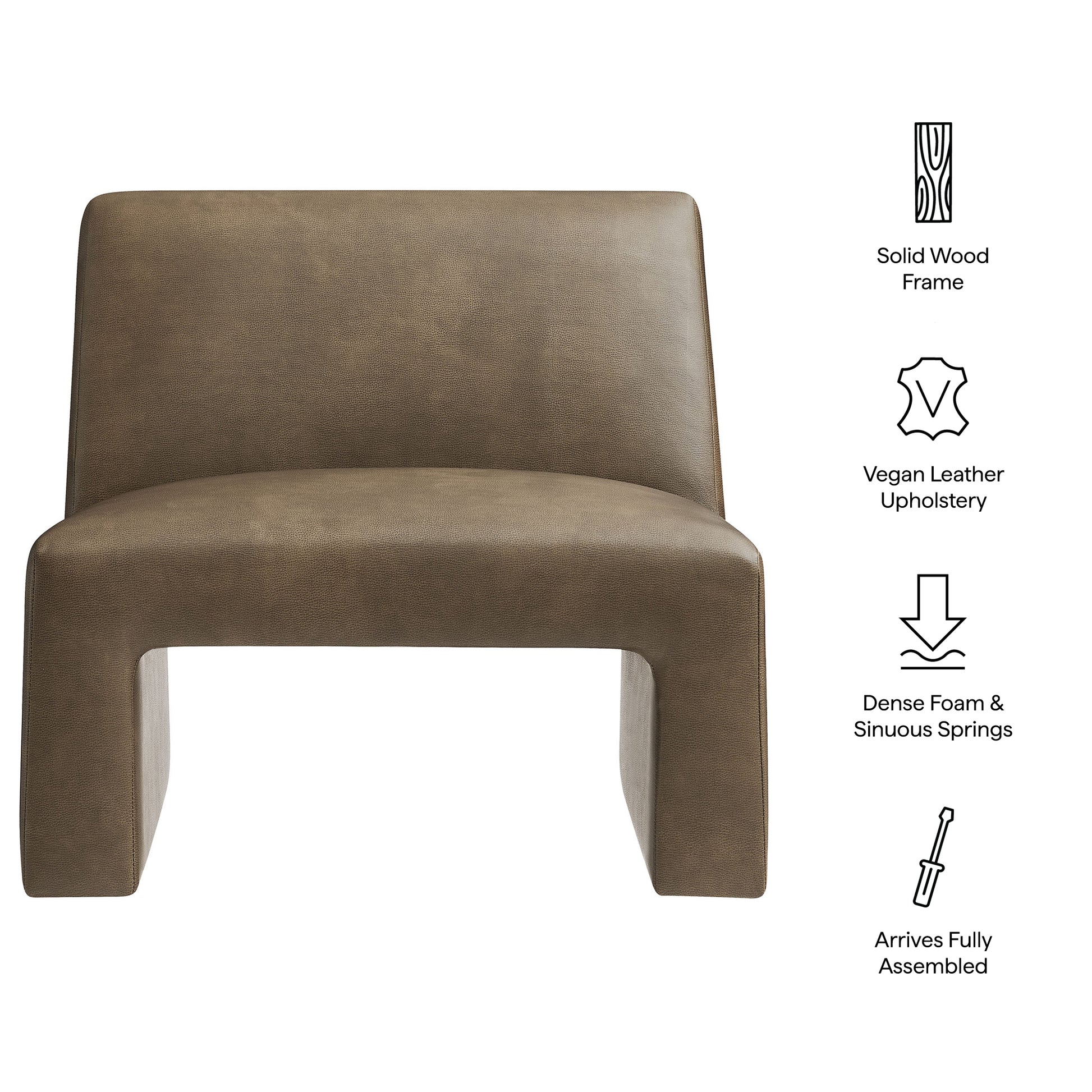 Amita Vegan Leather Armless Accent Chair by Modway