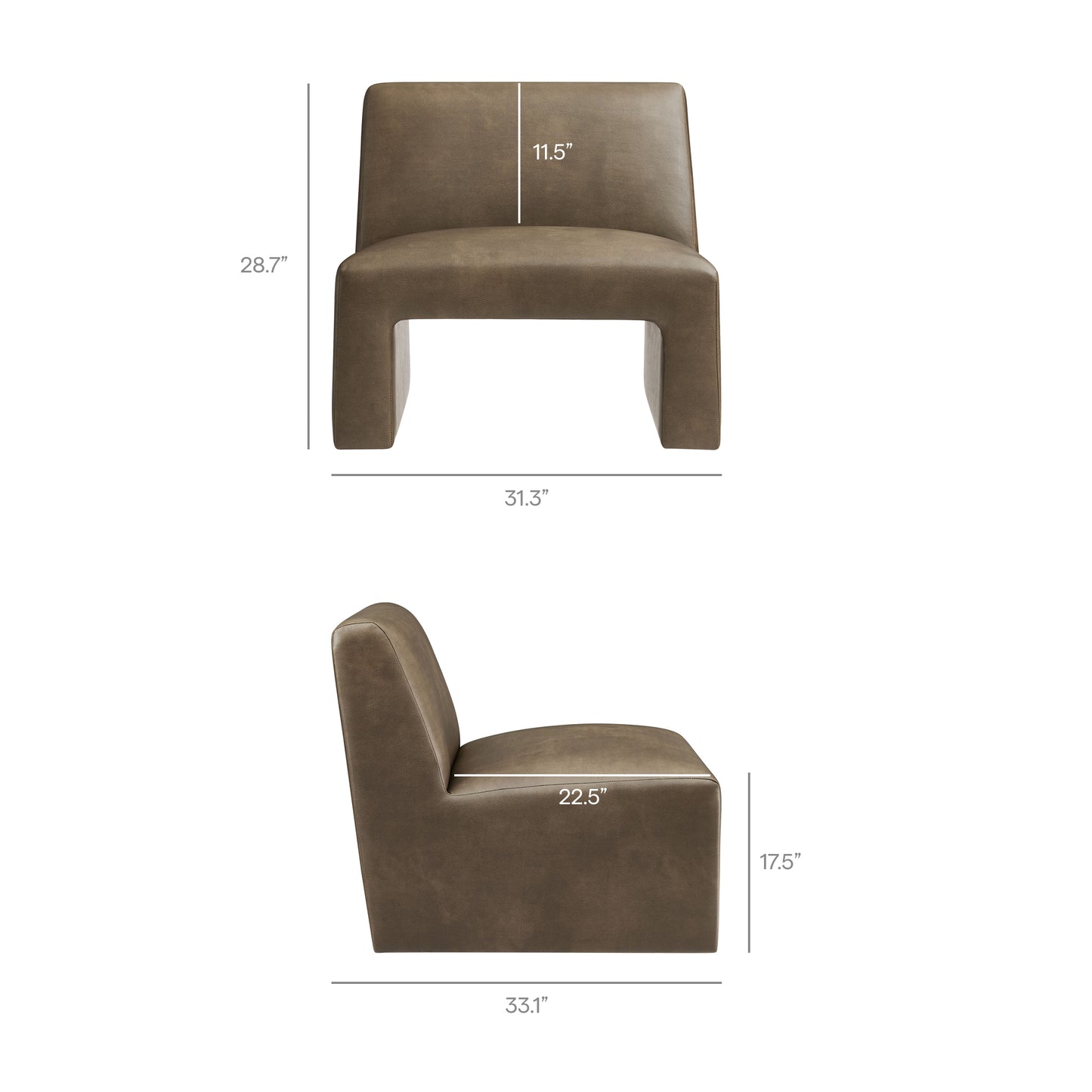 Amita Vegan Leather Armless Accent Chair by Modway