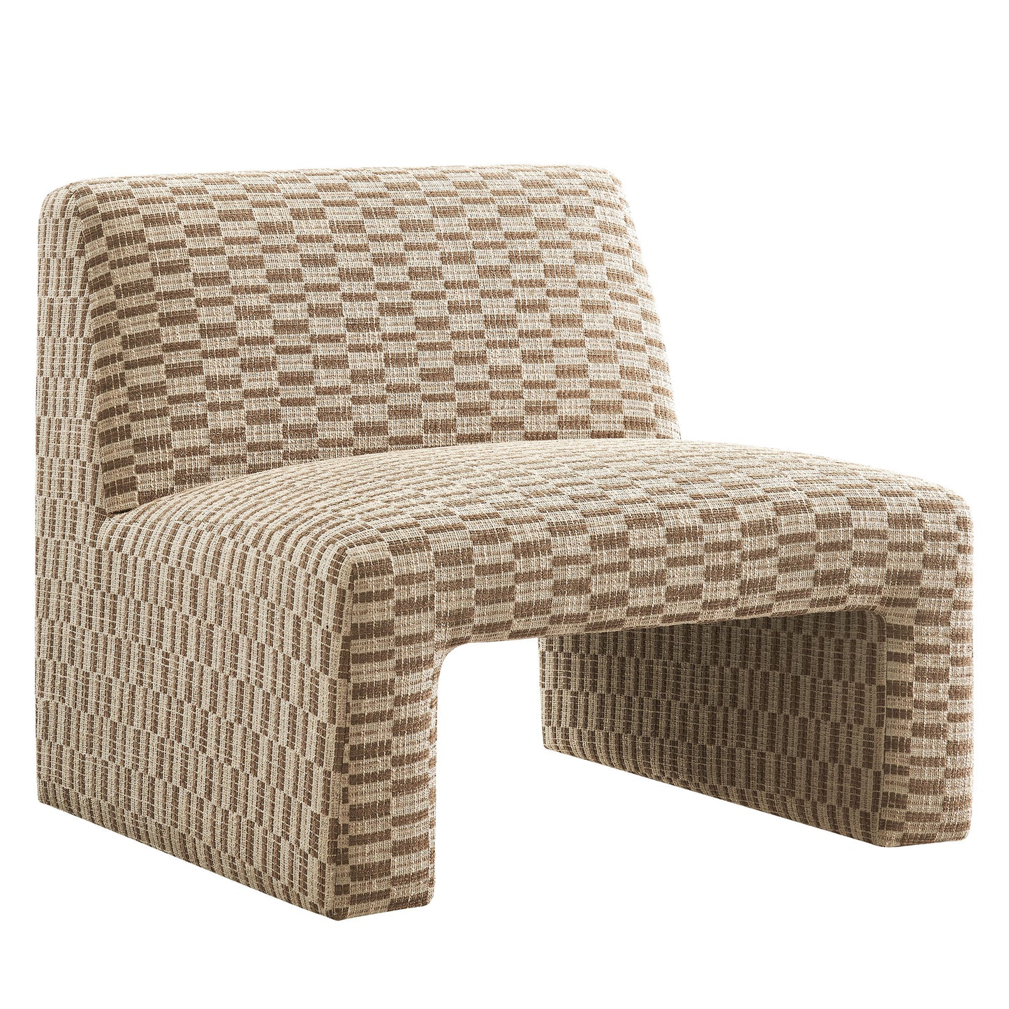 Amita Checked Woven Fabric Armless Accent Chair by Modway