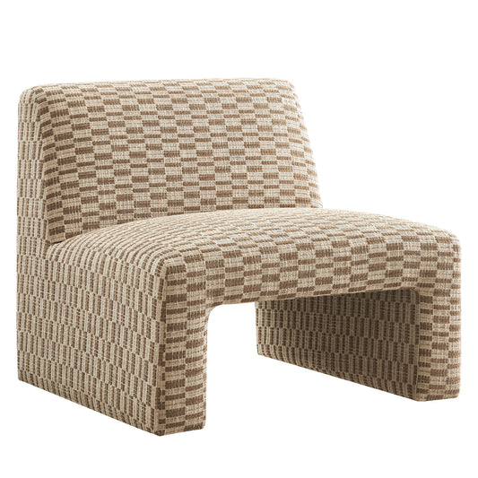 Amita Checked Woven Fabric Armless Accent Chair by Modway