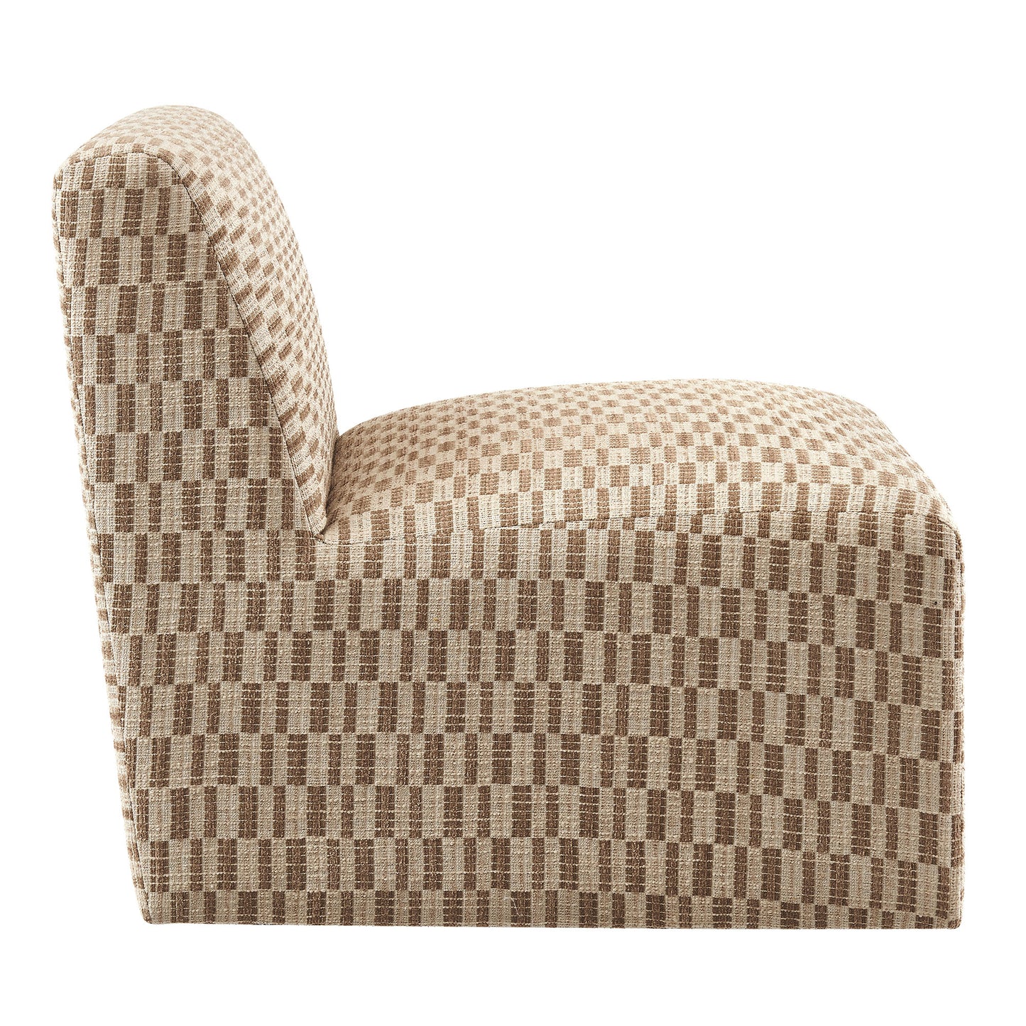 Amita Checked Woven Fabric Armless Accent Chair by Modway