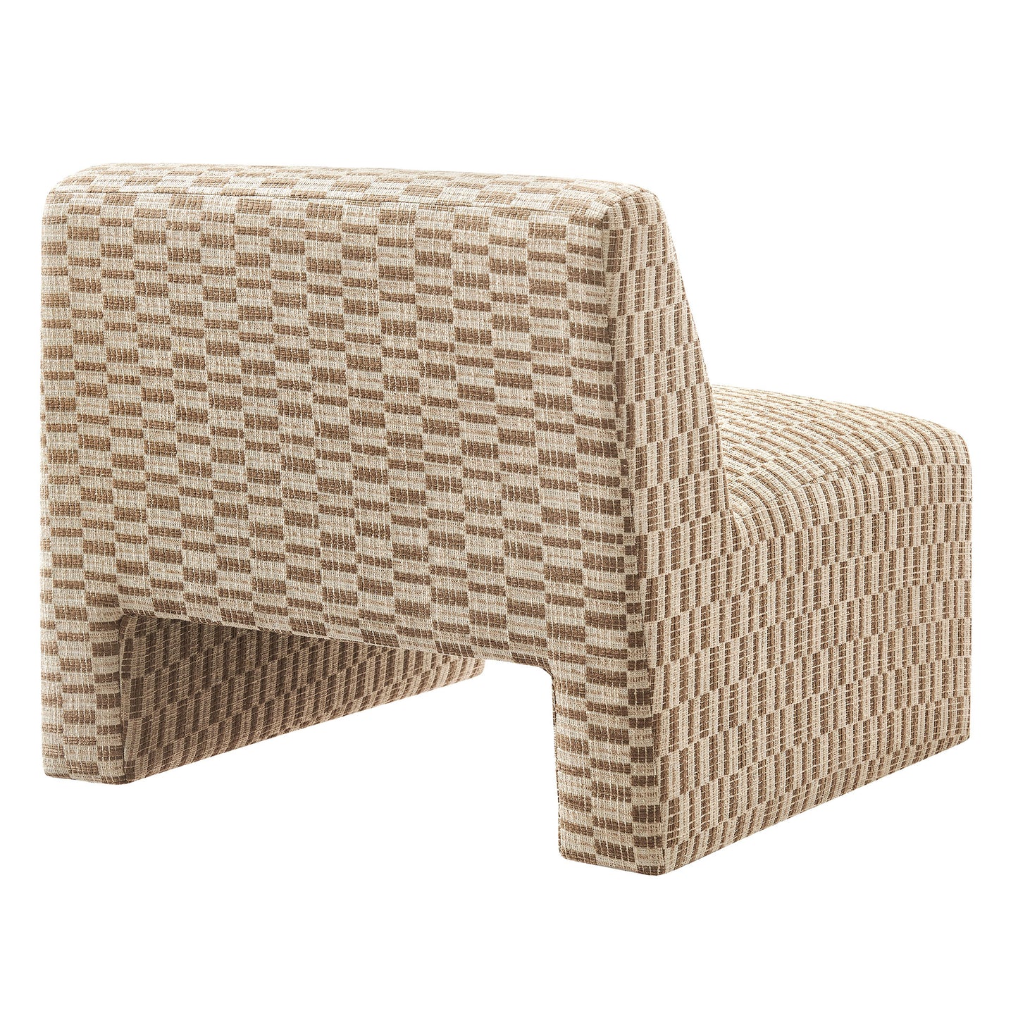 Amita Checked Woven Fabric Armless Accent Chair by Modway