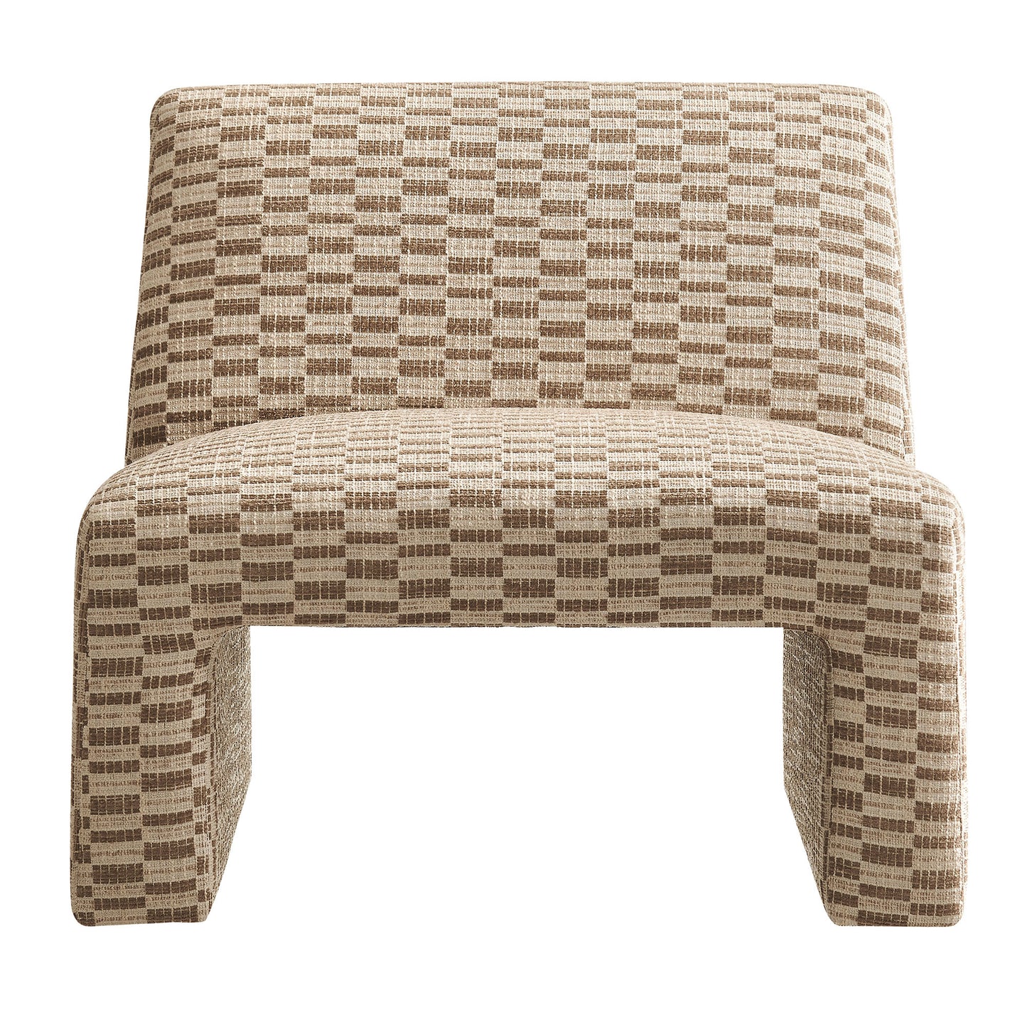 Amita Checked Woven Fabric Armless Accent Chair by Modway