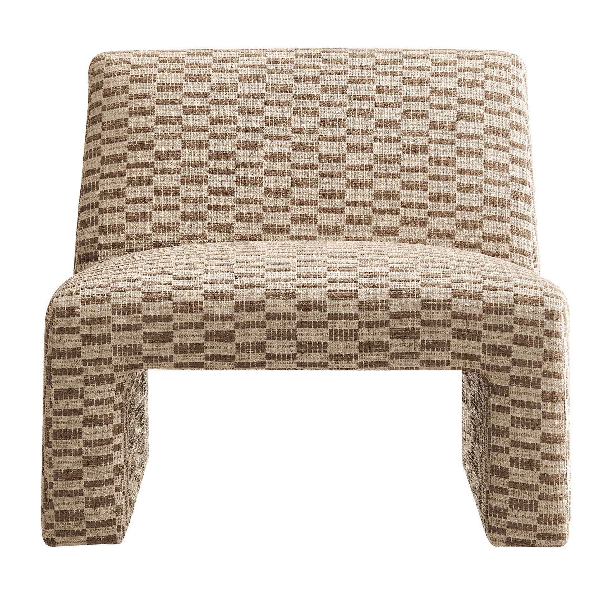 Amita Checked Woven Fabric Armless Accent Chair by Modway