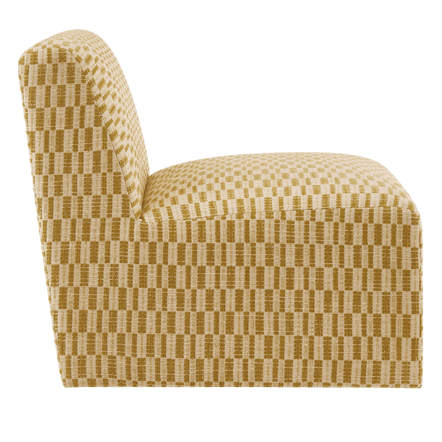 Amita Checked Woven Fabric Armless Accent Chair by Modway