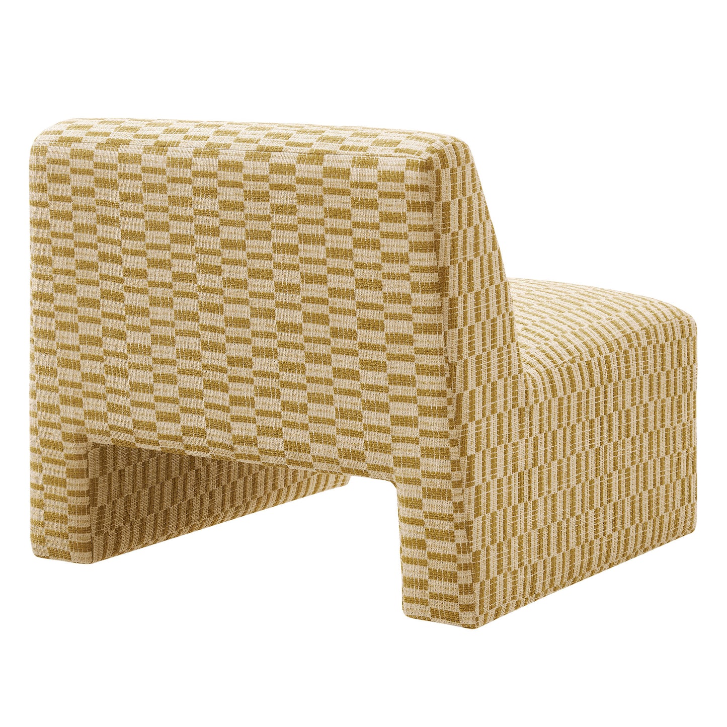 Amita Checked Woven Fabric Armless Accent Chair by Modway