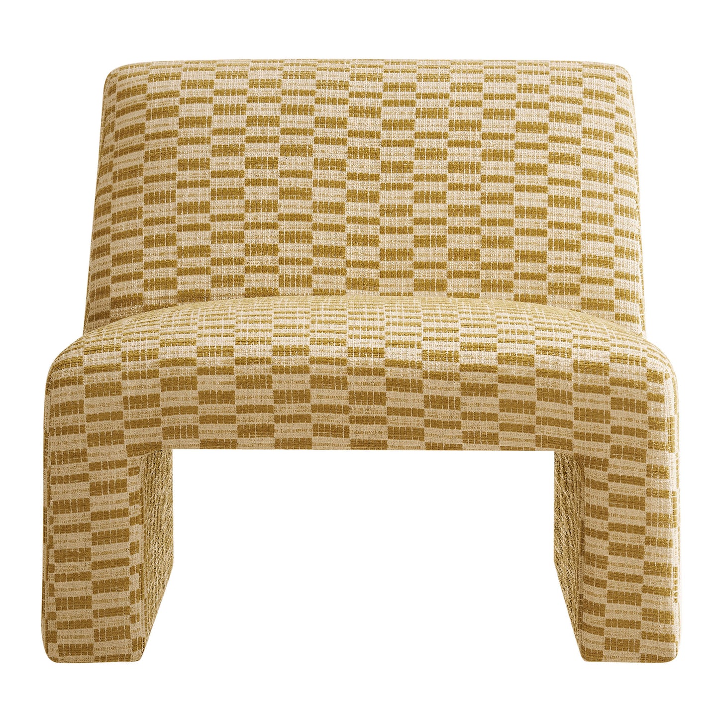 Amita Checked Woven Fabric Armless Accent Chair by Modway