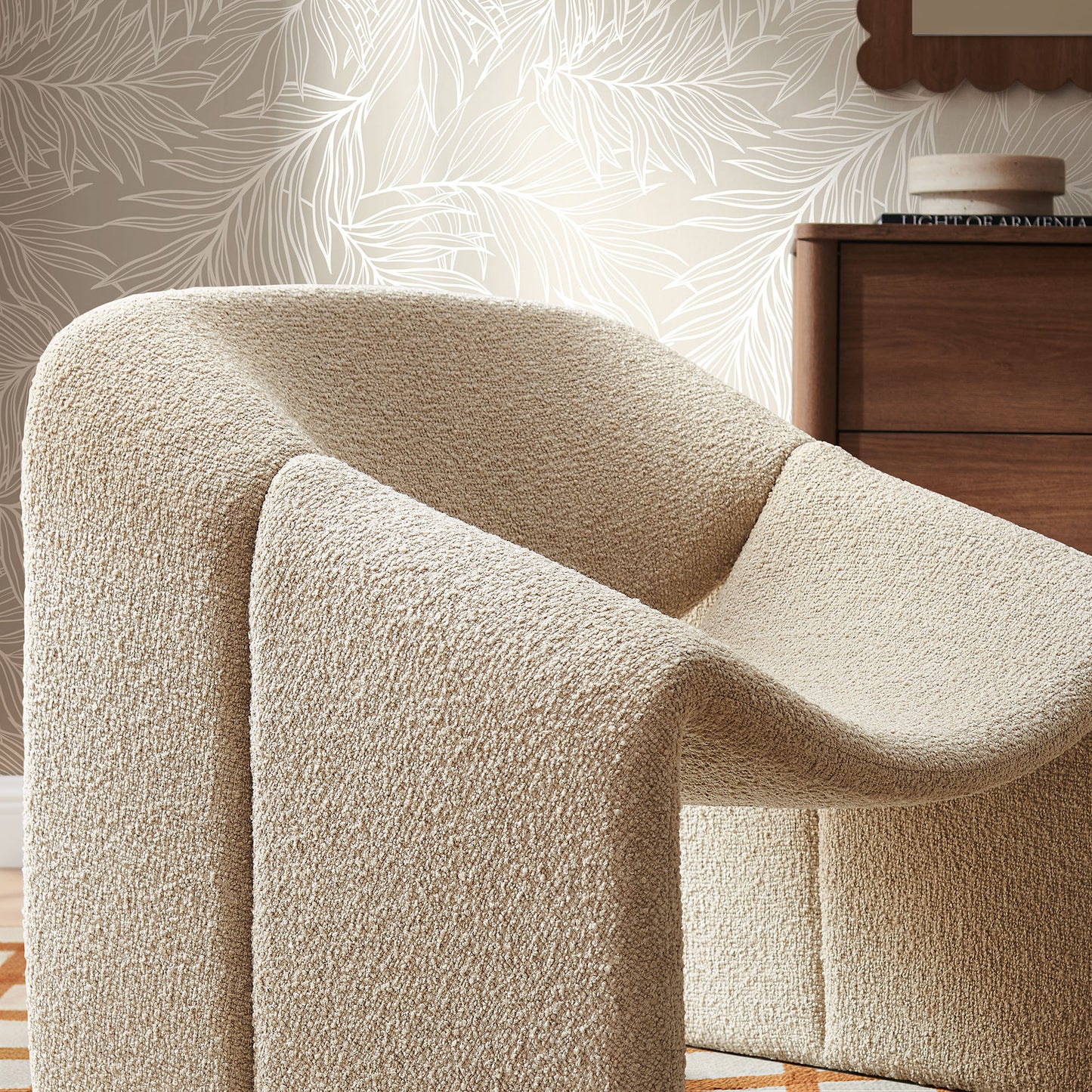 Vivi Looped Textural Fabric Curved Arm Accent Chair by Modway