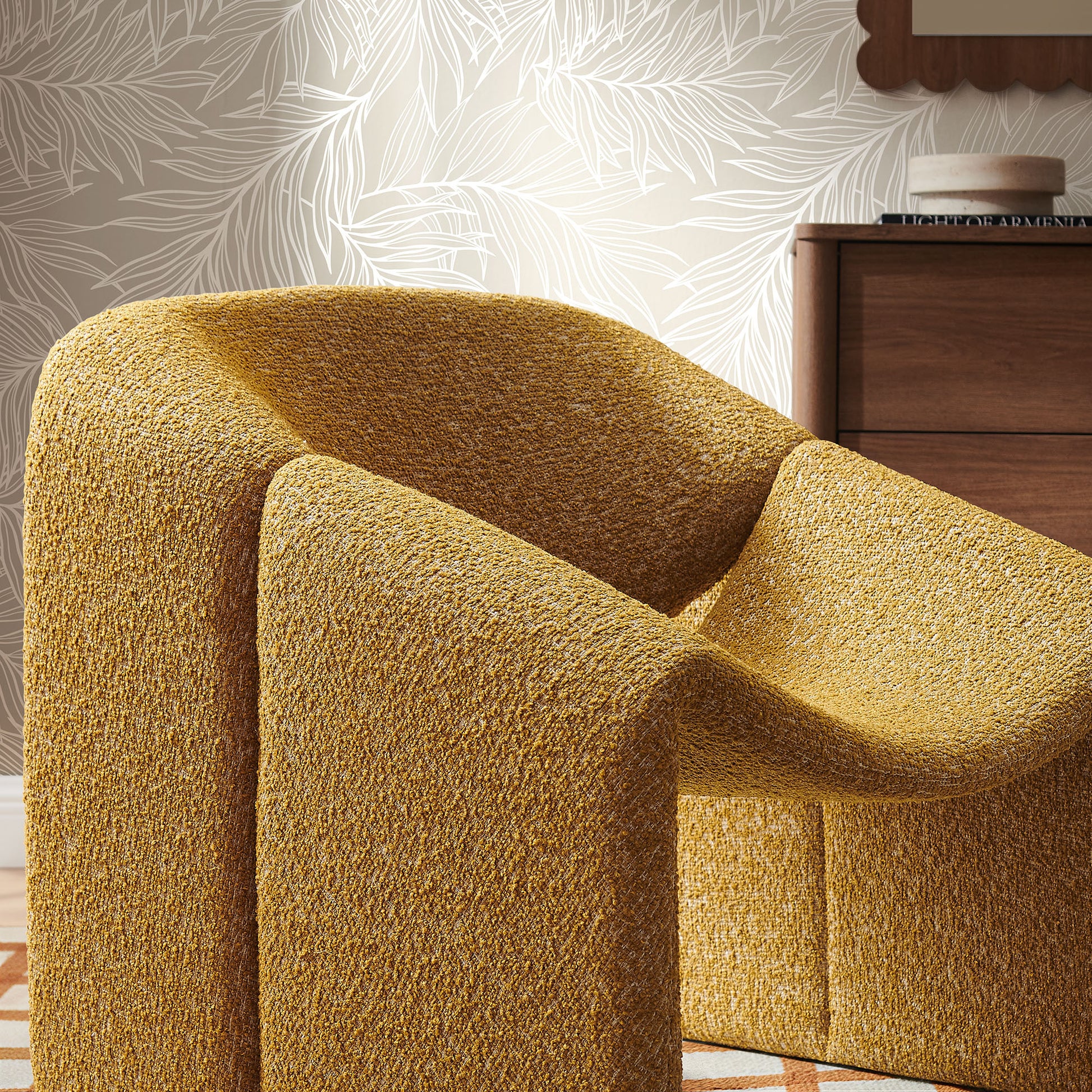 Vivi Looped Textural Fabric Curved Arm Accent Chair by Modway