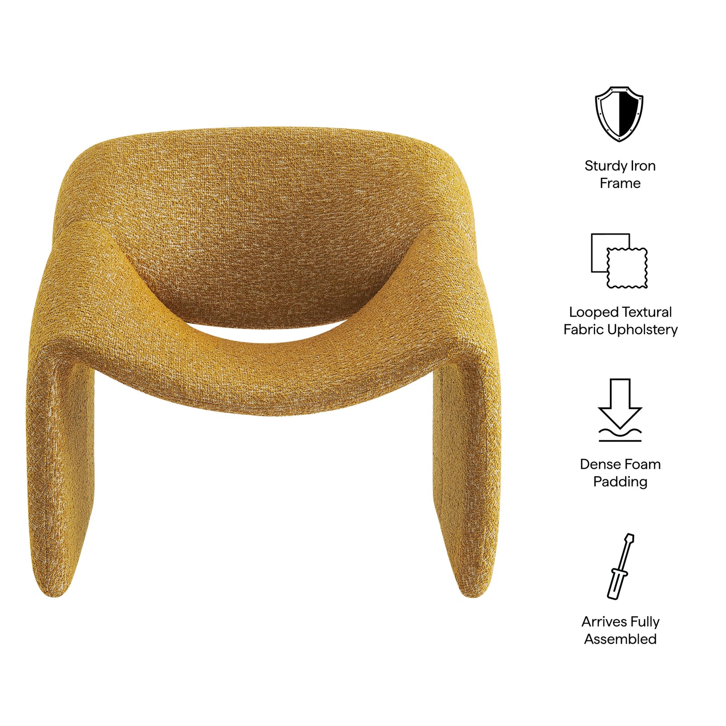 Vivi Looped Textural Fabric Curved Arm Accent Chair by Modway