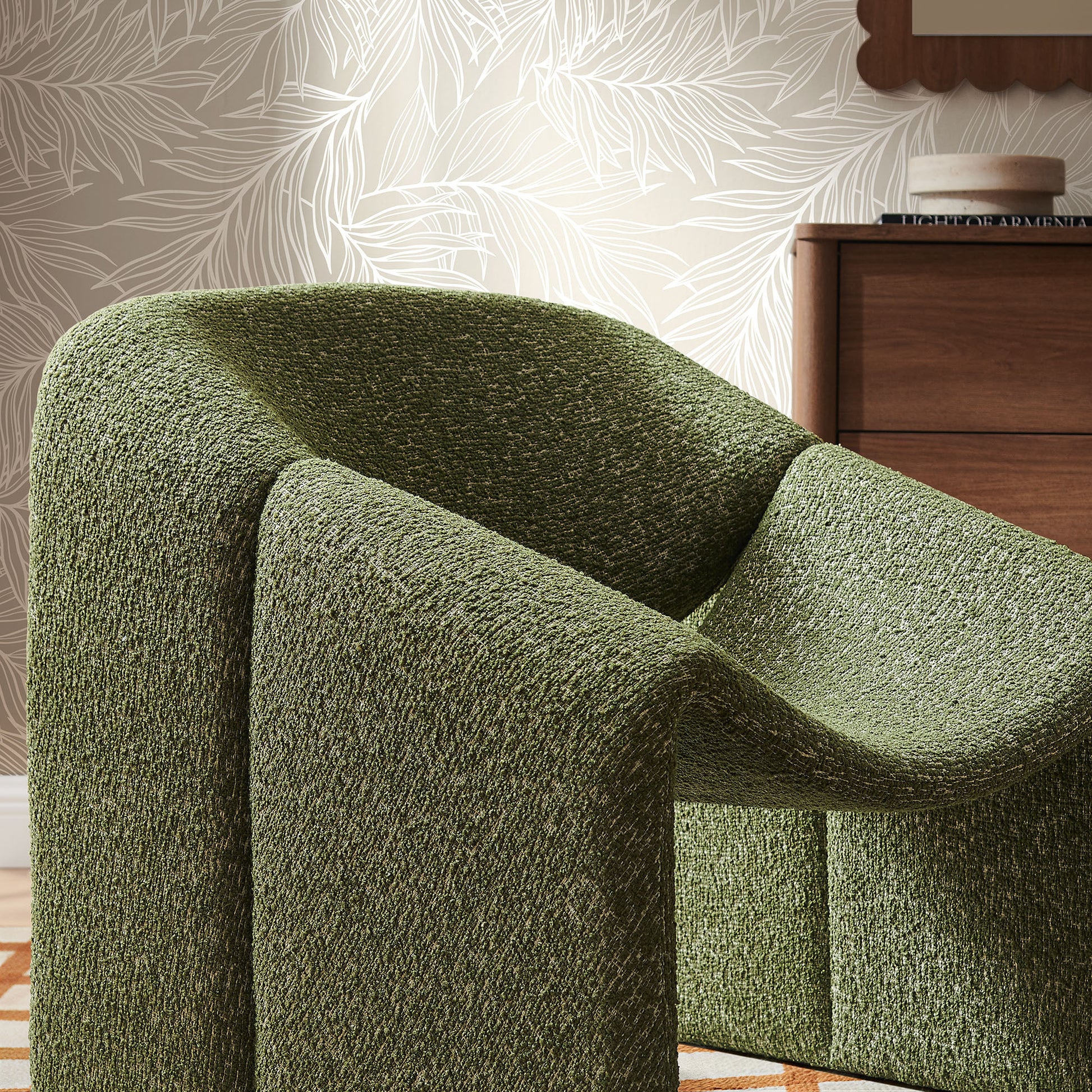 Vivi Looped Textural Fabric Curved Arm Accent Chair by Modway