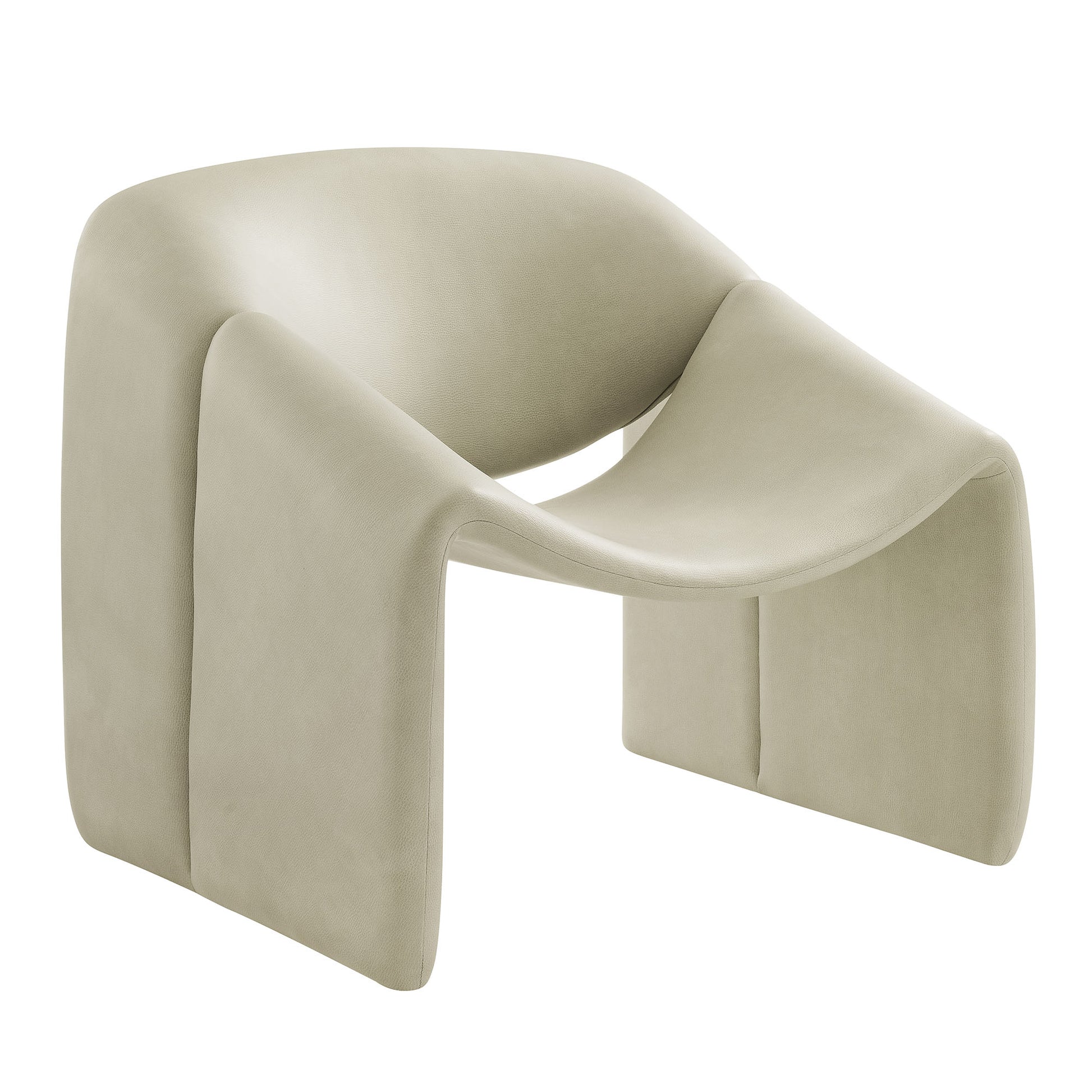 Vivi Vegan Leather Curved Arm Accent Chair by Modway