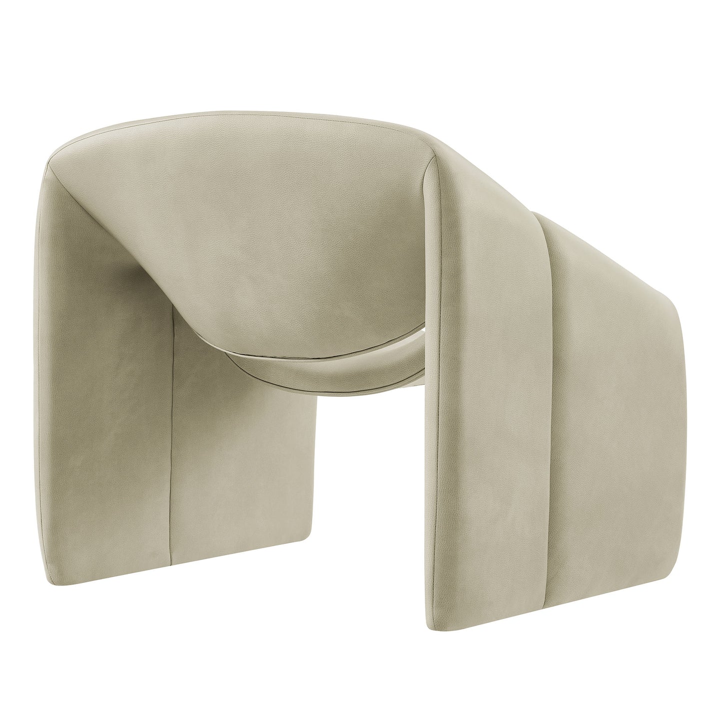 Vivi Vegan Leather Curved Arm Accent Chair by Modway