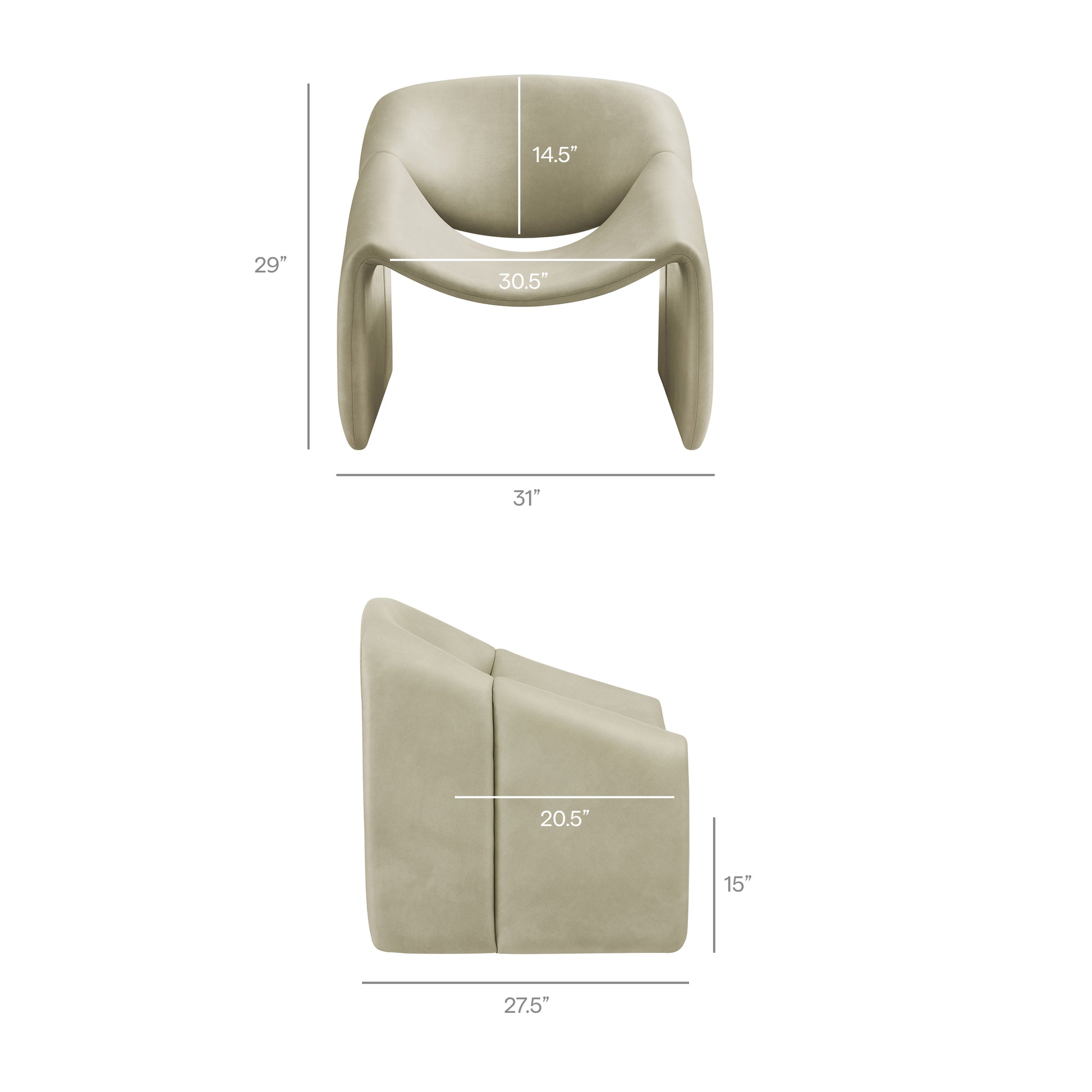 Vivi Vegan Leather Curved Arm Accent Chair by Modway