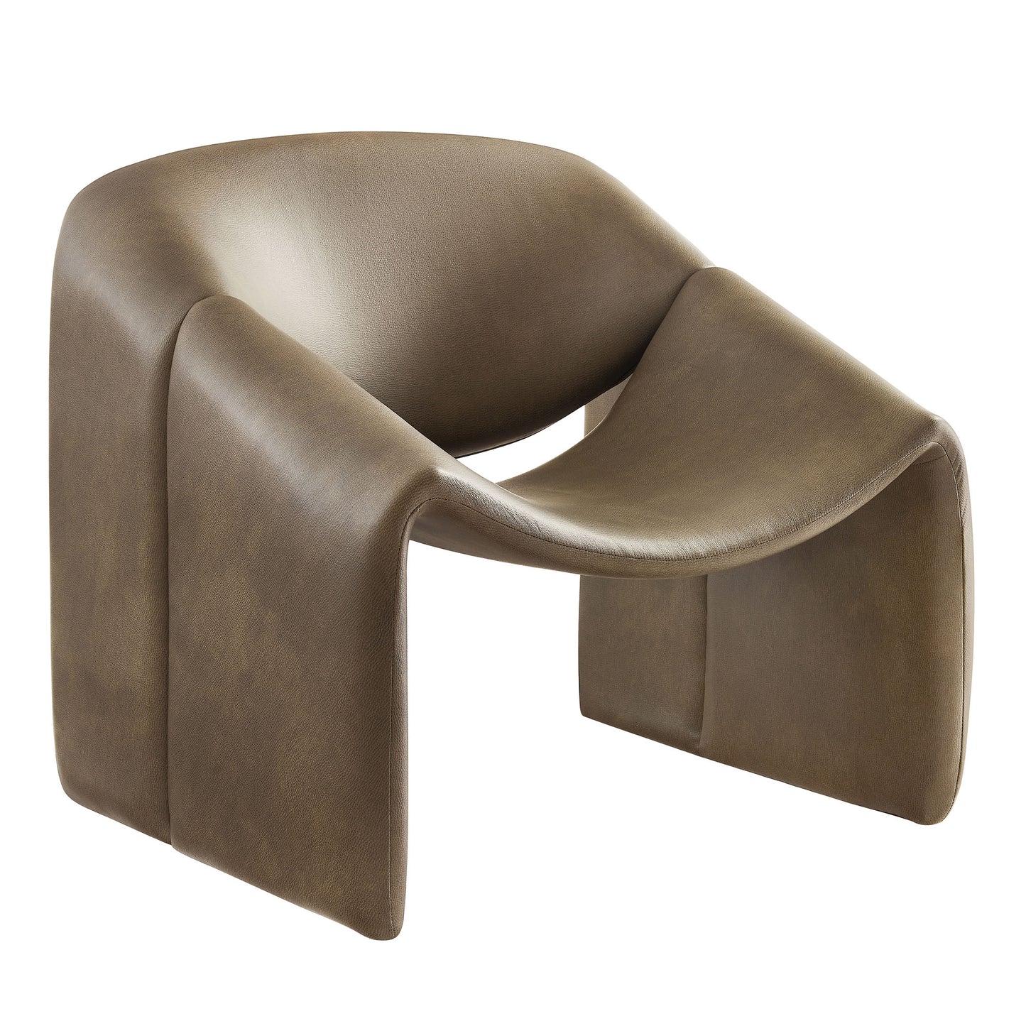 Vivi Vegan Leather Curved Arm Accent Chair by Modway