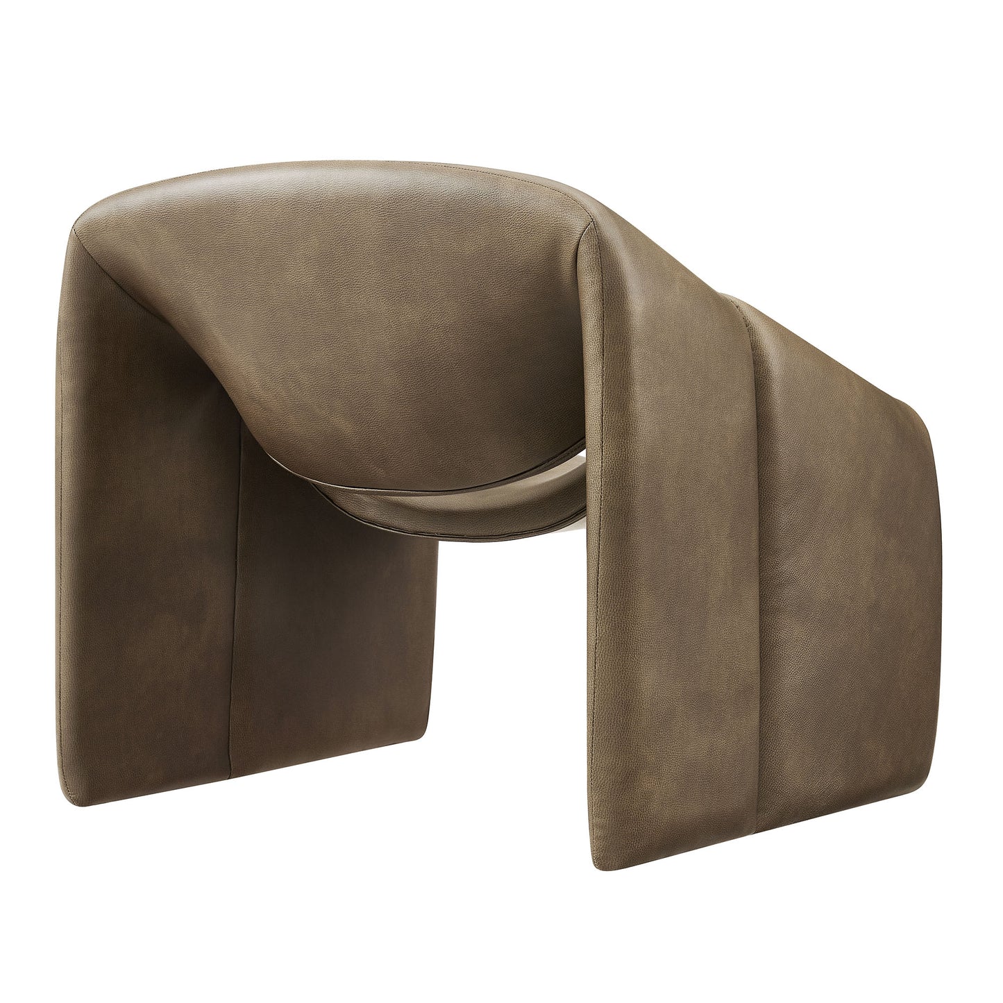 Vivi Vegan Leather Curved Arm Accent Chair by Modway