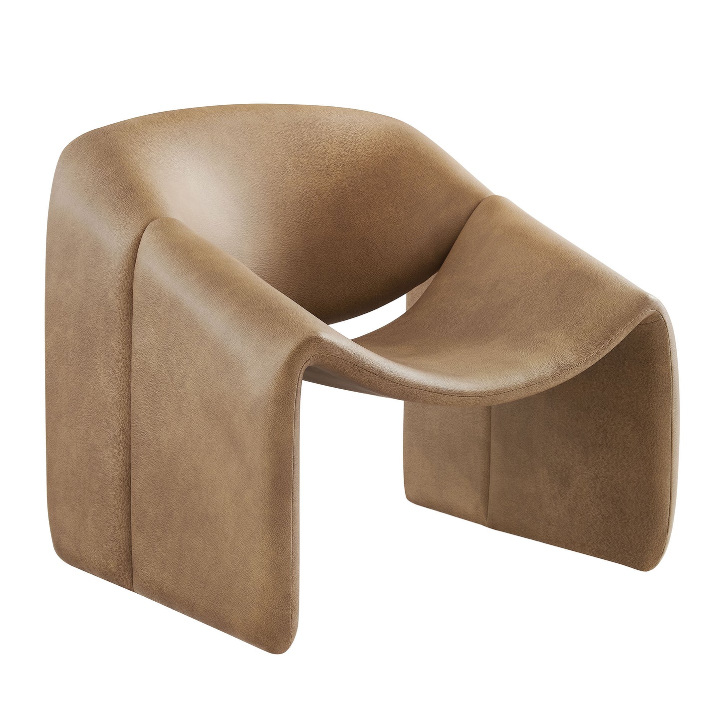 Vivi Vegan Leather Curved Arm Accent Chair by Modway