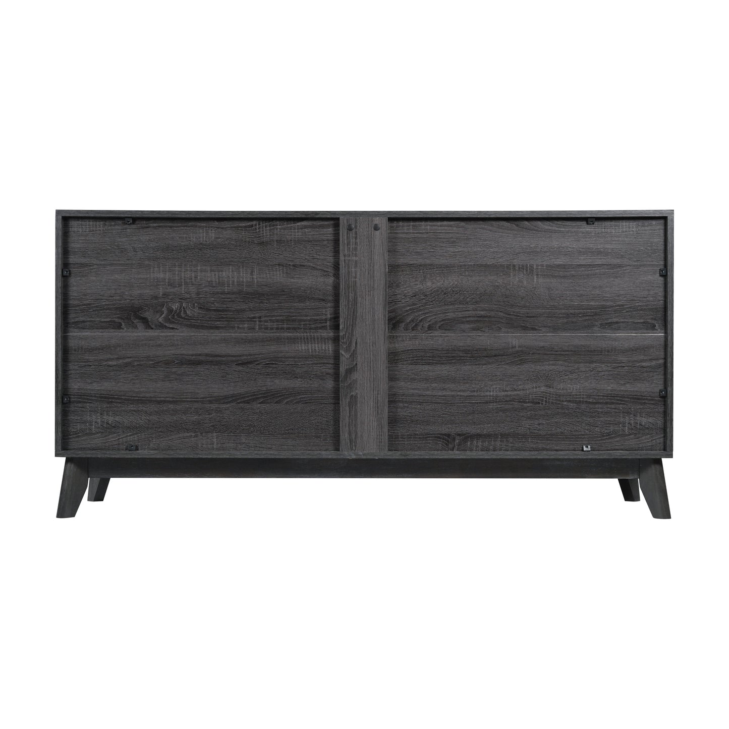 Hatfield Mid-Century Modern 60 Inch 4 Door Storage Buffet Sideboard, 4 Soft Close Doors, Adjustable Shelves, TV Stand for up to 64" TV's, Black Wash Black Wash