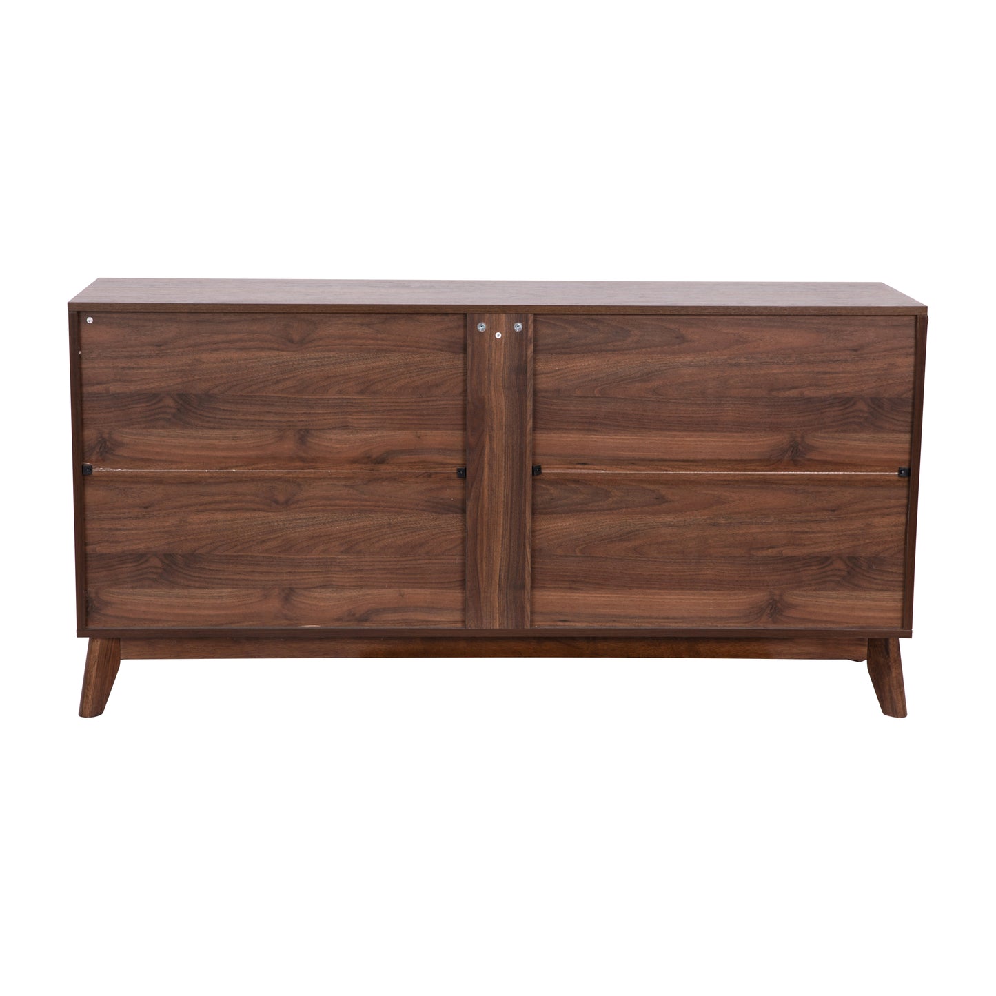 Hatfield Mid-Century Modern 60 Inch 4 Door Storage Buffet Sideboard, 4 Soft Close Doors, Adjustable Shelves, TV Stand for up to 64" TV's, Dark Walnut Dark Walnut