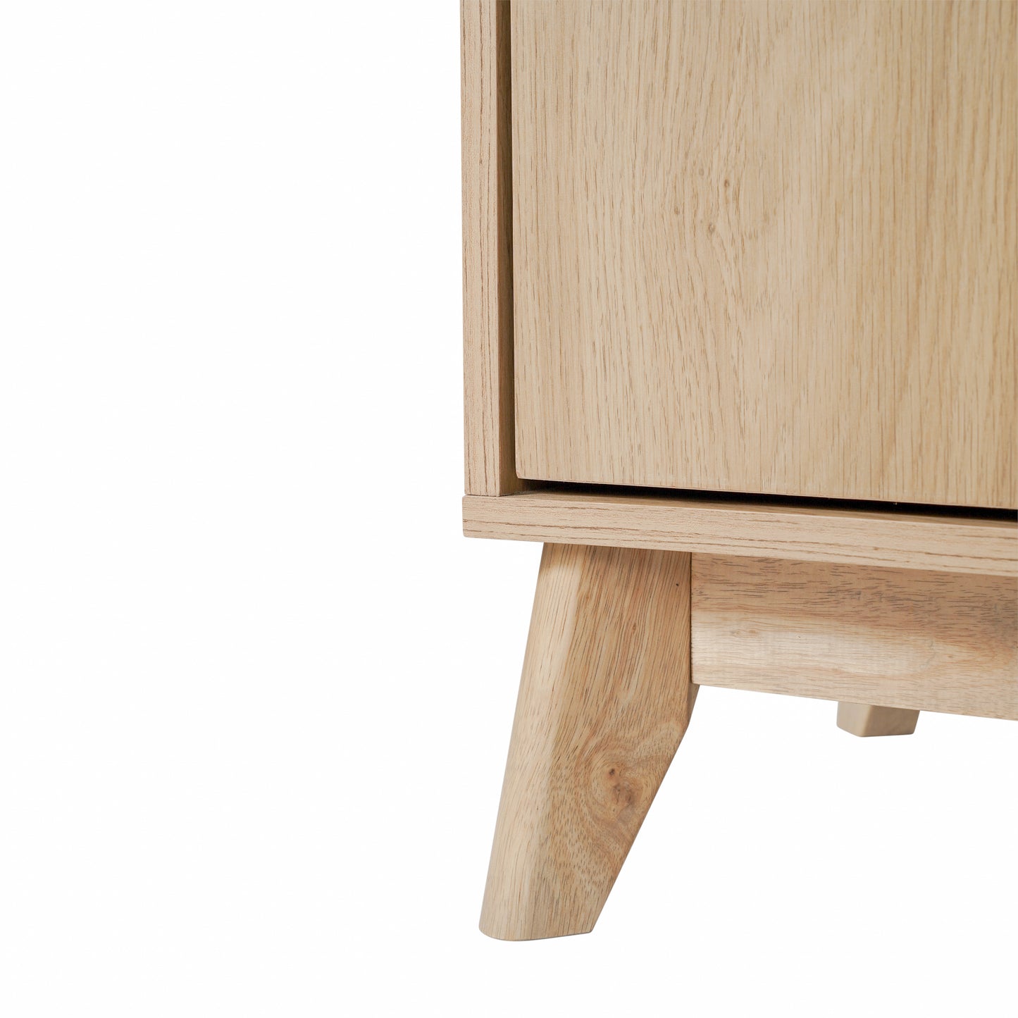 Hatfield Mid-Century Modern TV Stand in Light Natural for 65+ Inch TV's - 70 Inch Media Center with Adjustable Center Shelf and Dual Soft Close Doors Light Natural