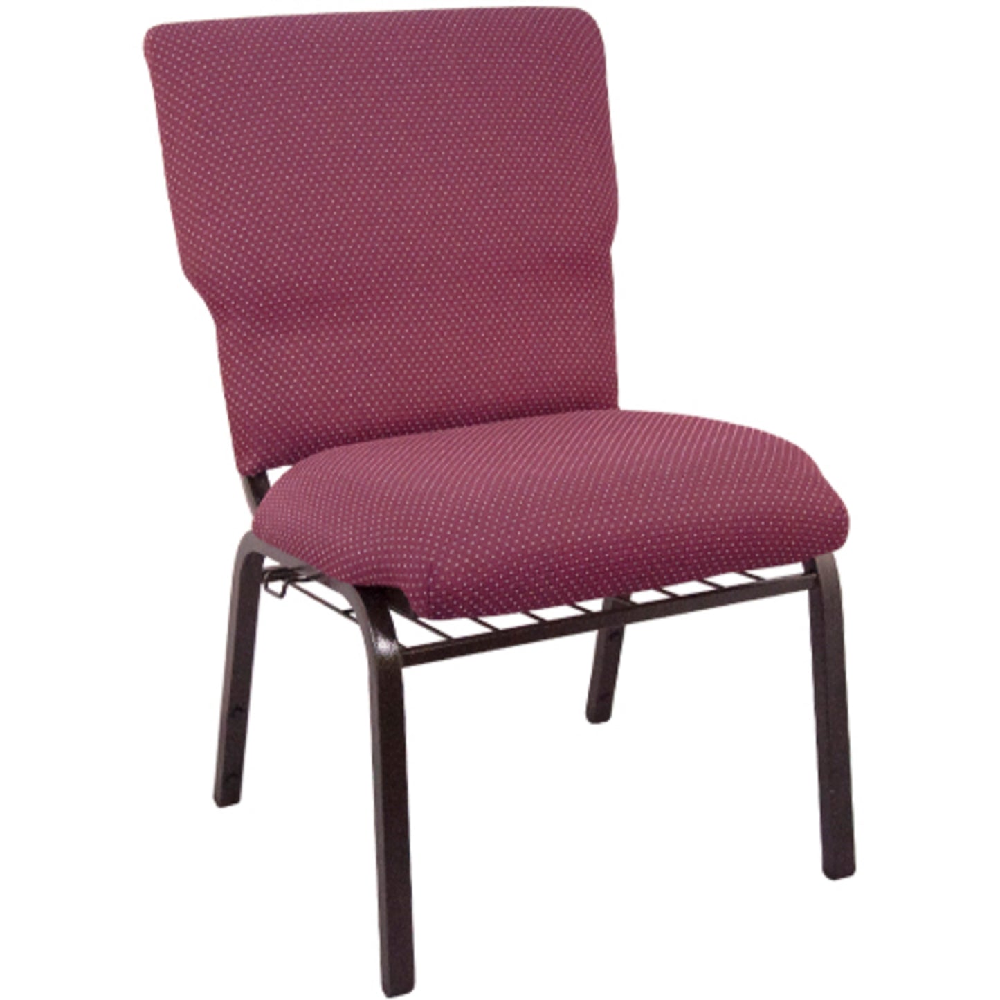 Advantage Burgundy Pattern Discount Church Chair - 21 in. Wide Burgundy Pattern Fabric/Gold Vein Frame